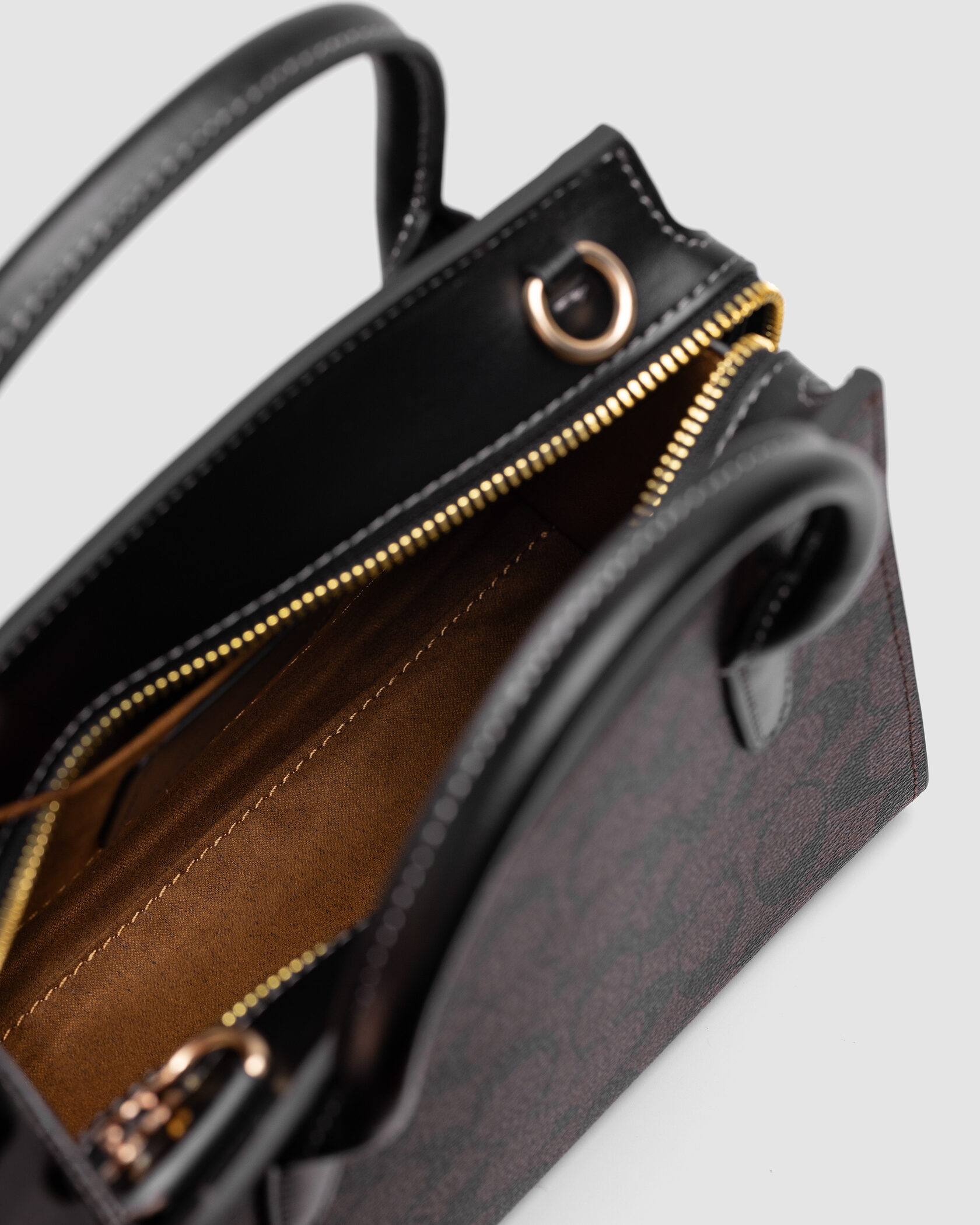 Coach Andrea Carryall In Signature Canvas Brown Black - 12