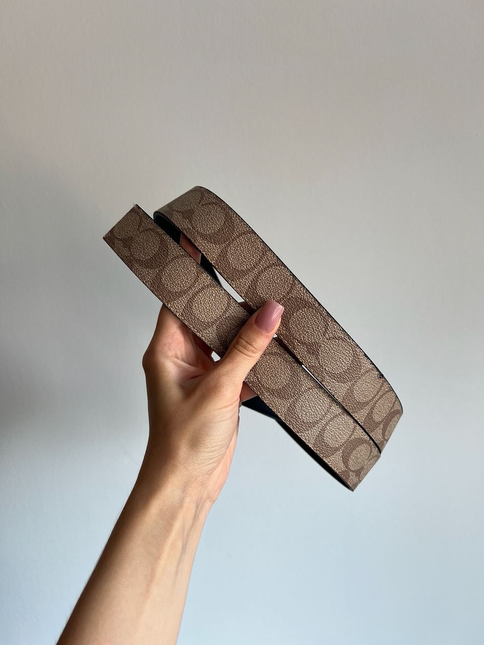 Coach Belt Kit Beige Canvas/Black Fittings - 12