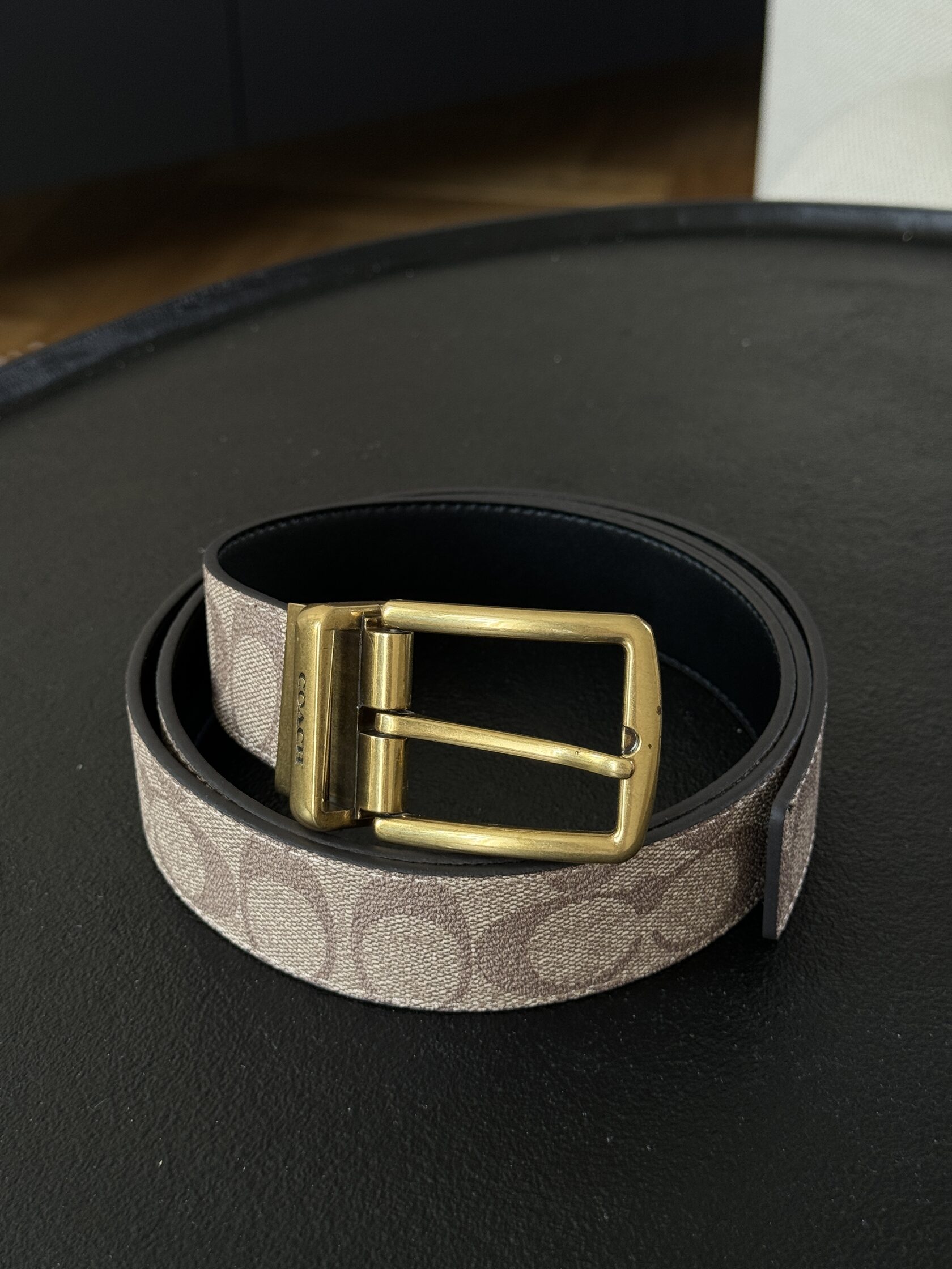 Coach Belt Kit Beige Canvas/Gold Fittings - 10