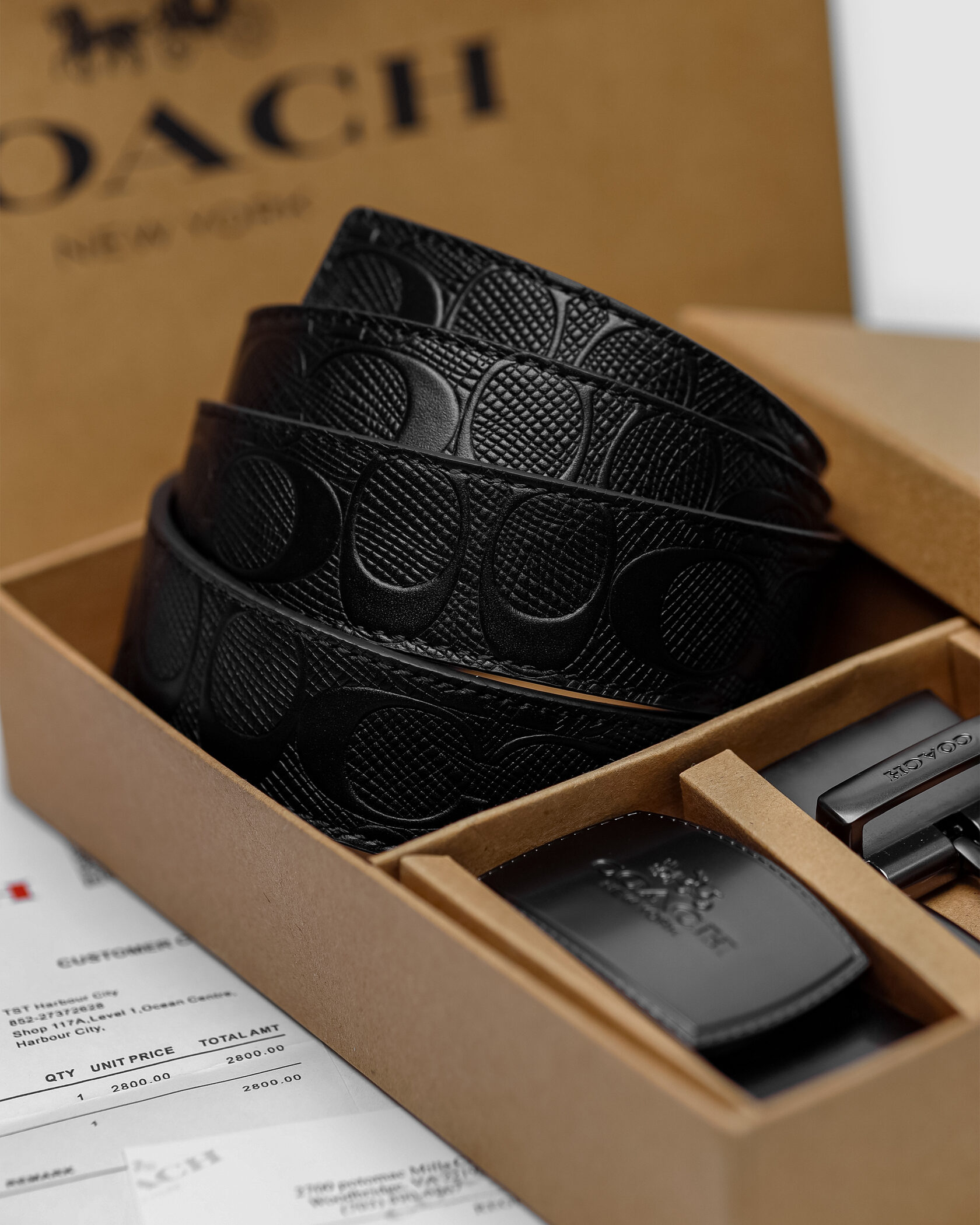 Coach Belt Kit Black Leather/Black Fittings - 2