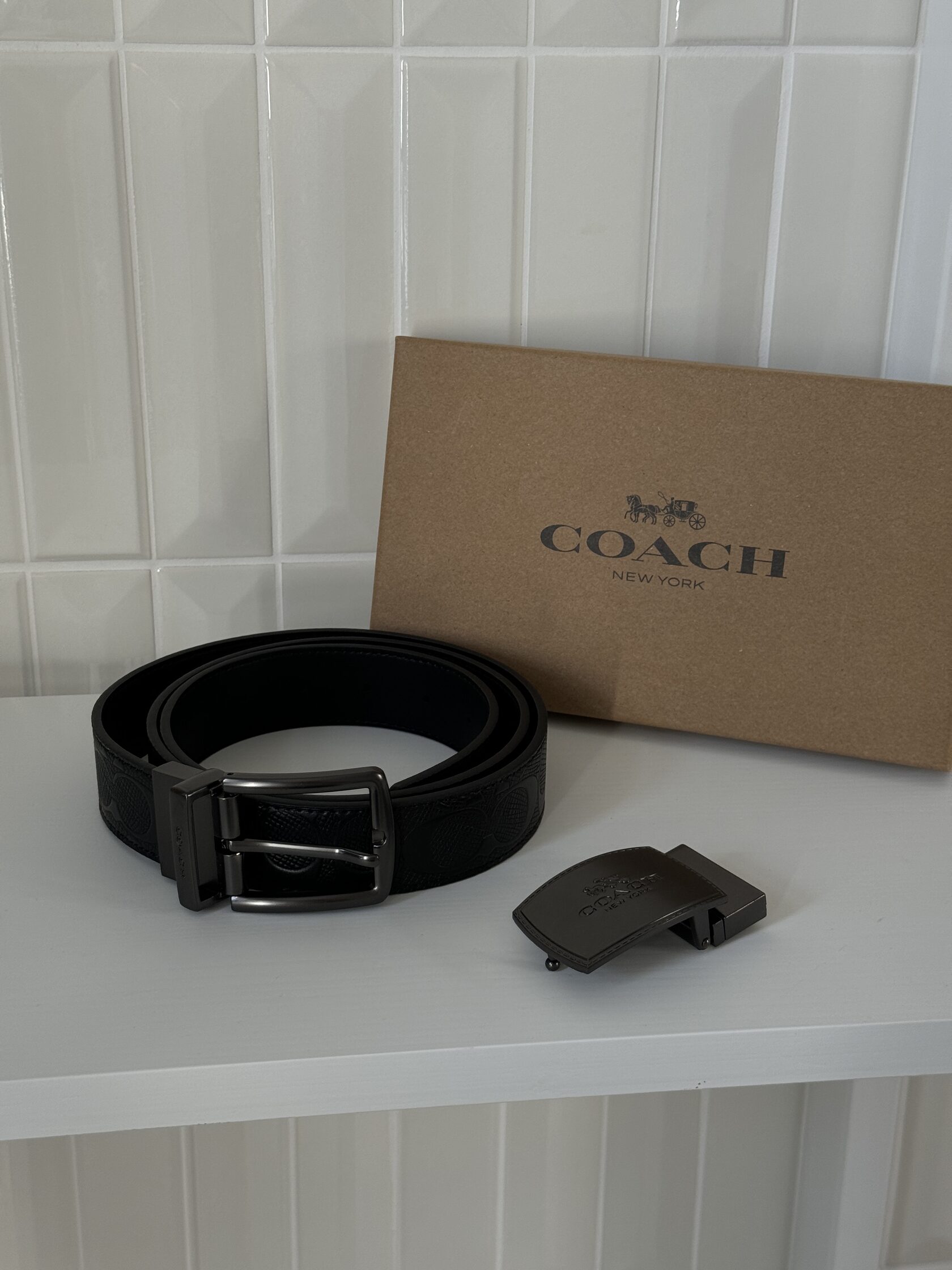 Coach Belt Kit Black Leather/Black Fittings - 9