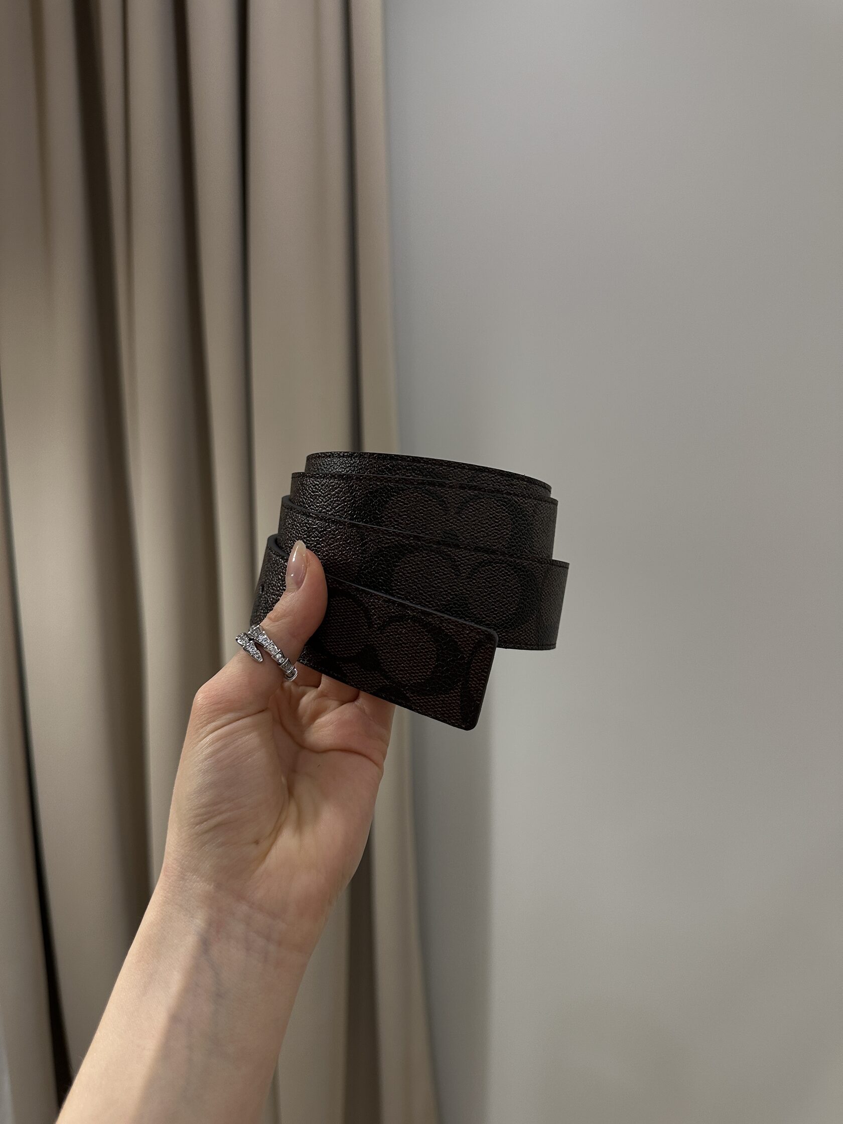 Coach Belt Kit Brown Canvas/Gold Fittings - 12