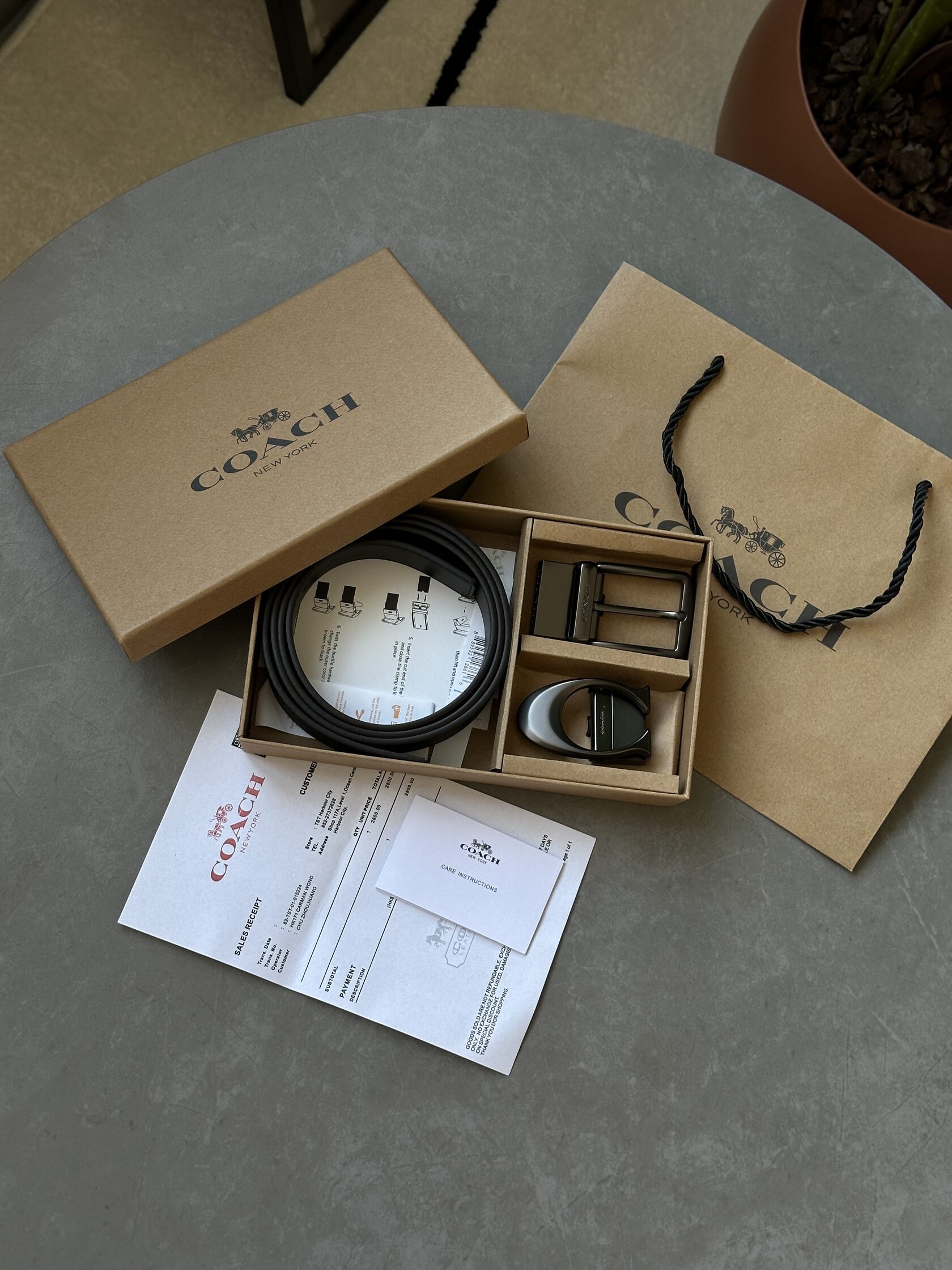 Coach Belt Kit Grey Canvas/Black Fittings - 13