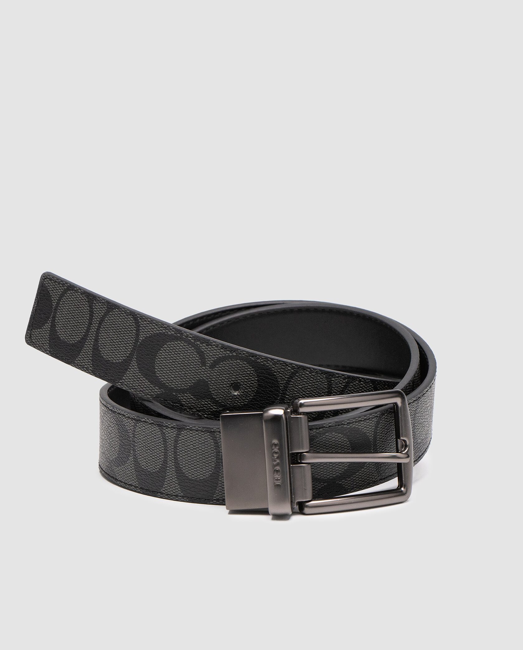 Coach Belt Kit Grey Canvas/Black Fittings - 2