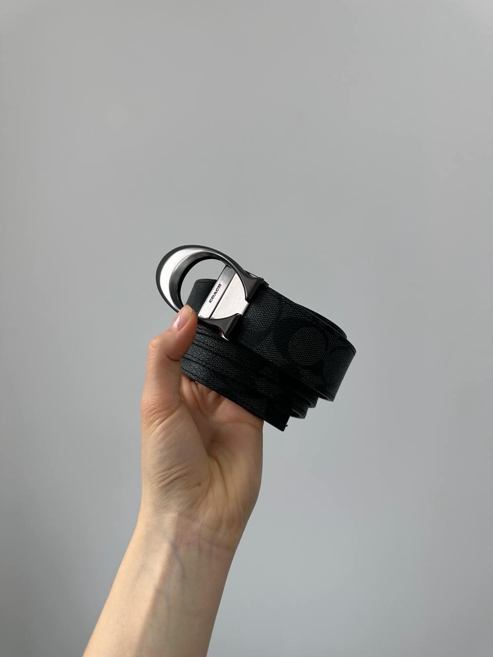 Coach Belt Kit Grey Canvas/Canvas Fittings - 12