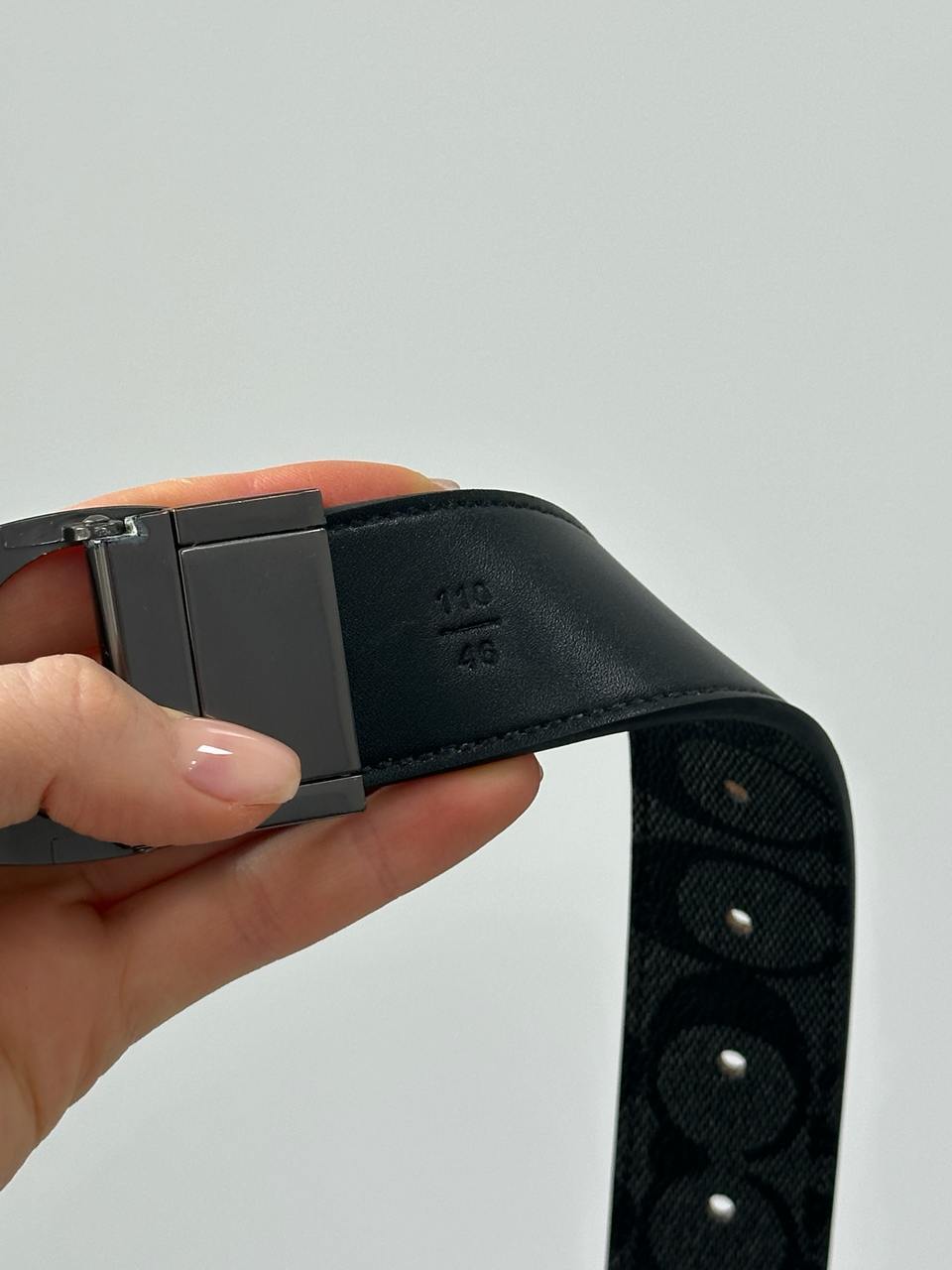 Coach Belt Kit Grey Canvas/Canvas Fittings - 16