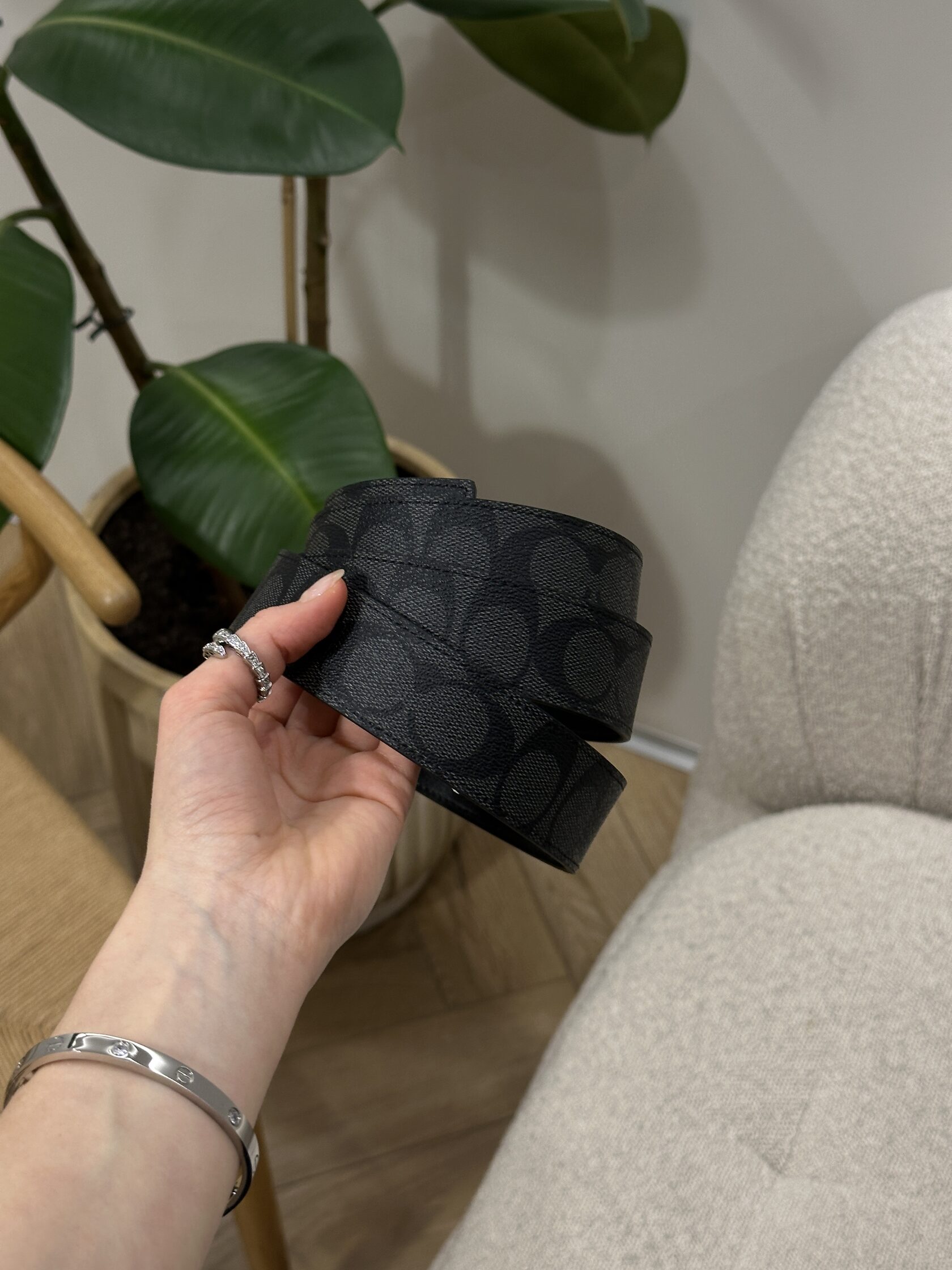 Coach Belt Kit Grey Canvas/Canvas Fittings - 9