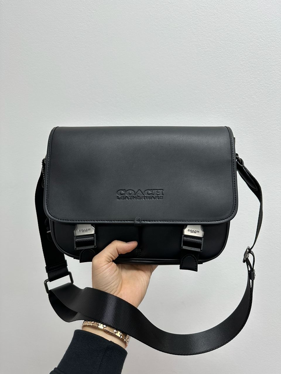 Coach Black League Hybrid Messenger Bag In Smooth Skin - 3