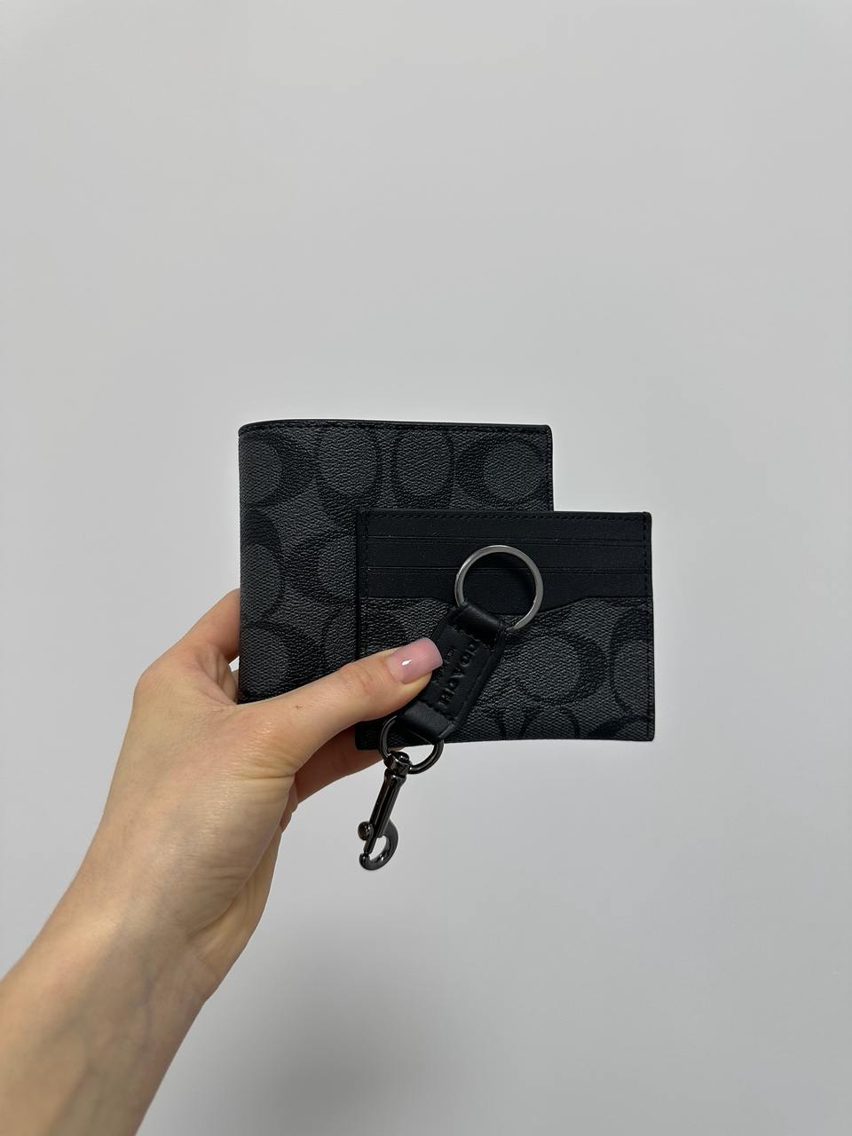 Coach Boxed 3 In 1 Wallet Gift Set In Signature Canvas Black Logo - 5