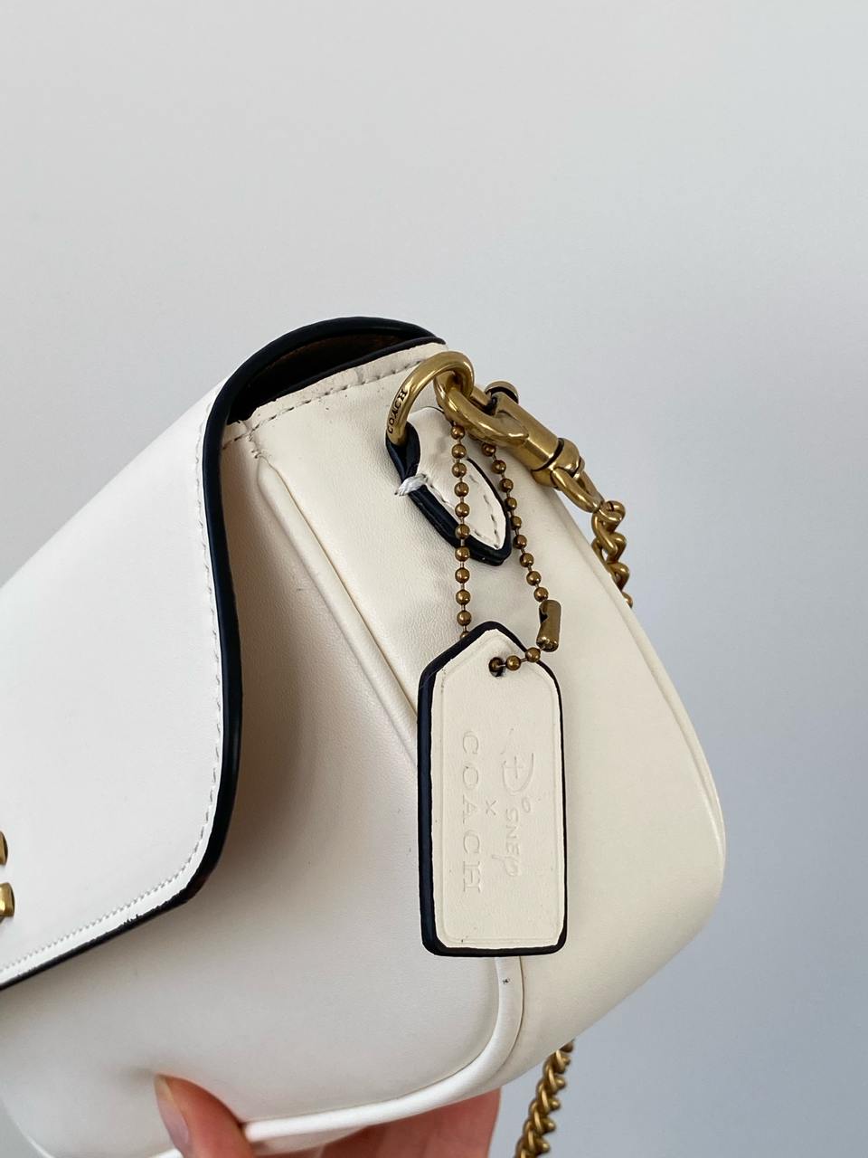 Coach Brook Flap Chain White\Gold - 8