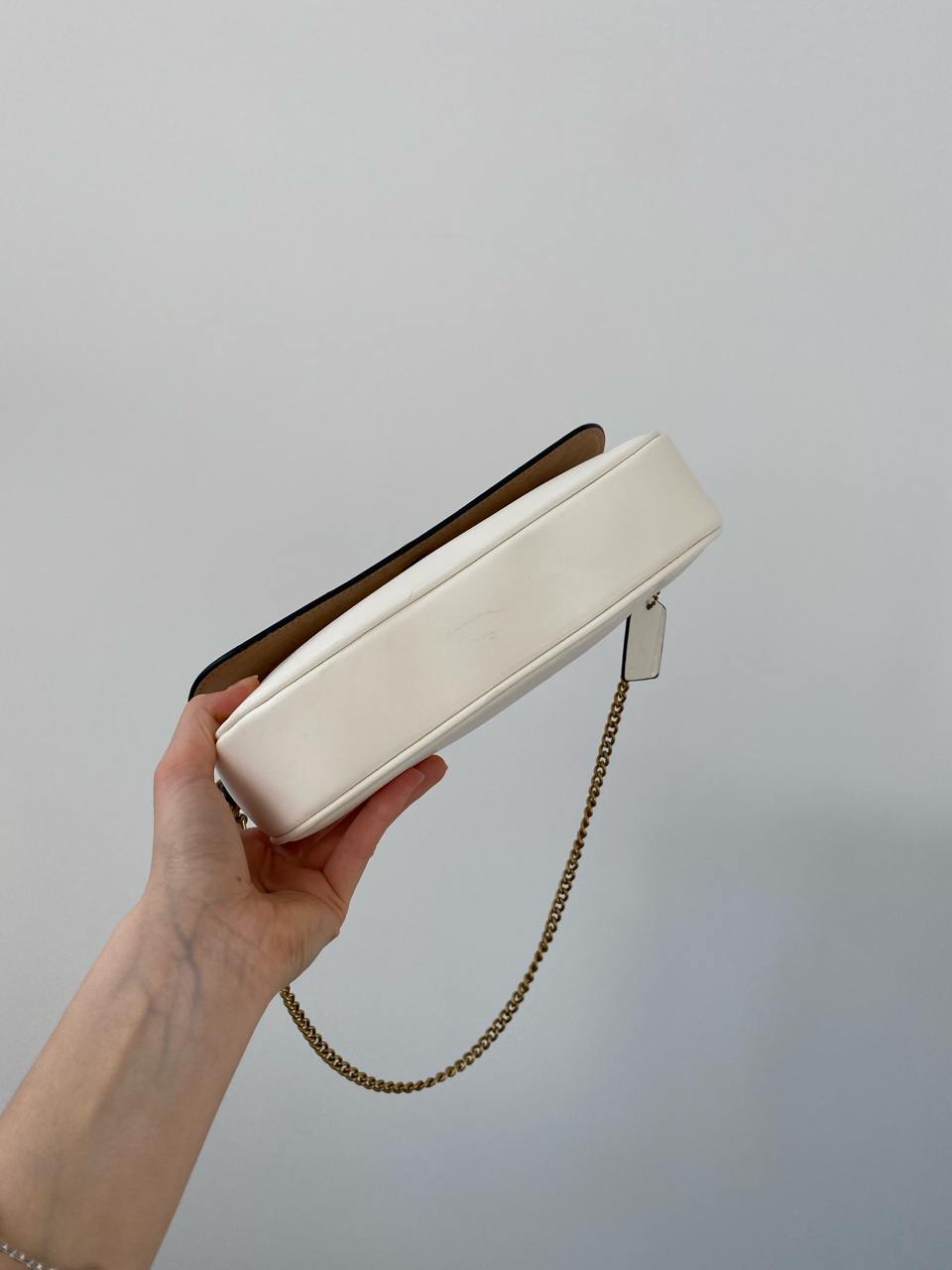 Coach Brook Flap Chain White\Gold - 9