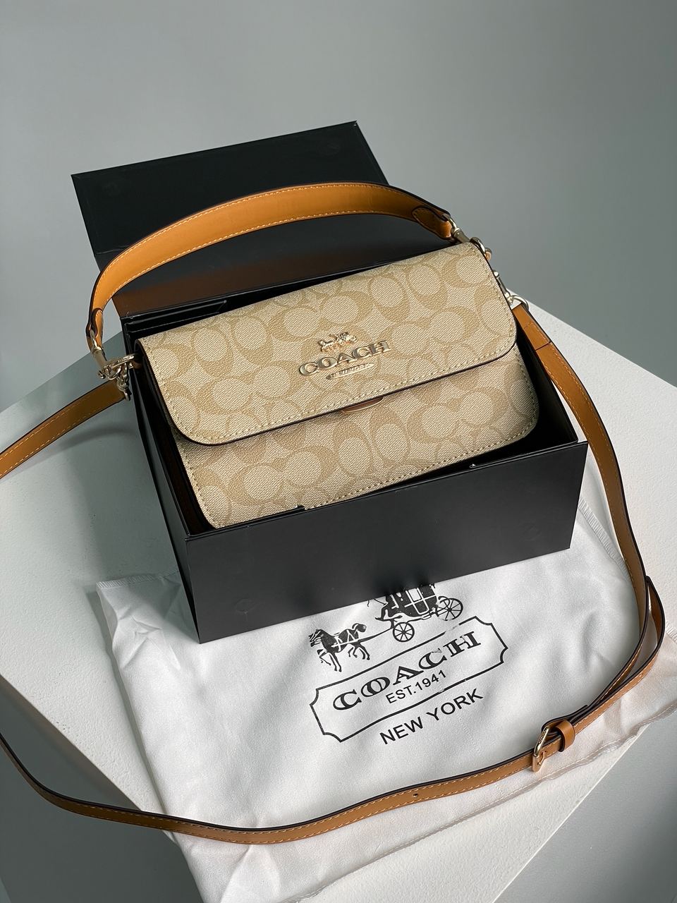 Coach Brynn Flap Crossbody In Signature Canvas Beige - 2