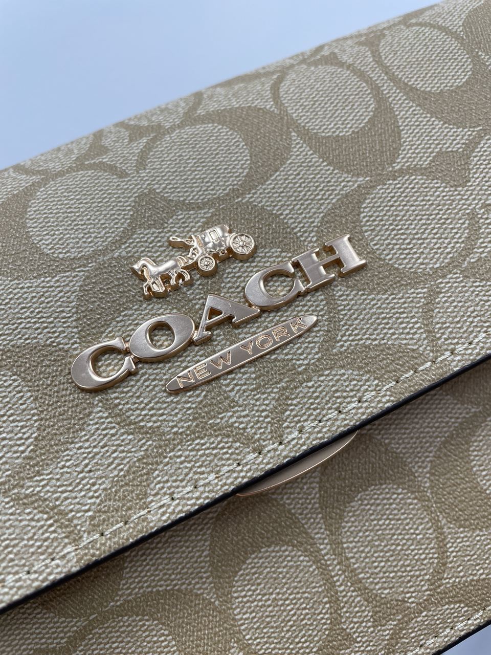 Coach Brynn Flap Crossbody In Signature Canvas Beige - 9