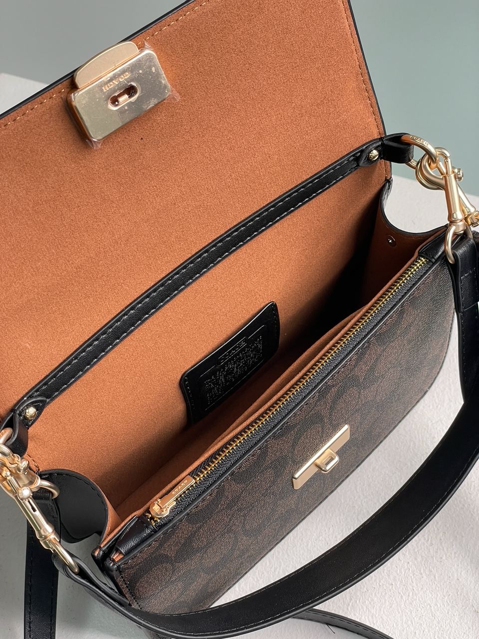 Coach Brynn Flap Crossbody In Signature Canvas Brown - 13