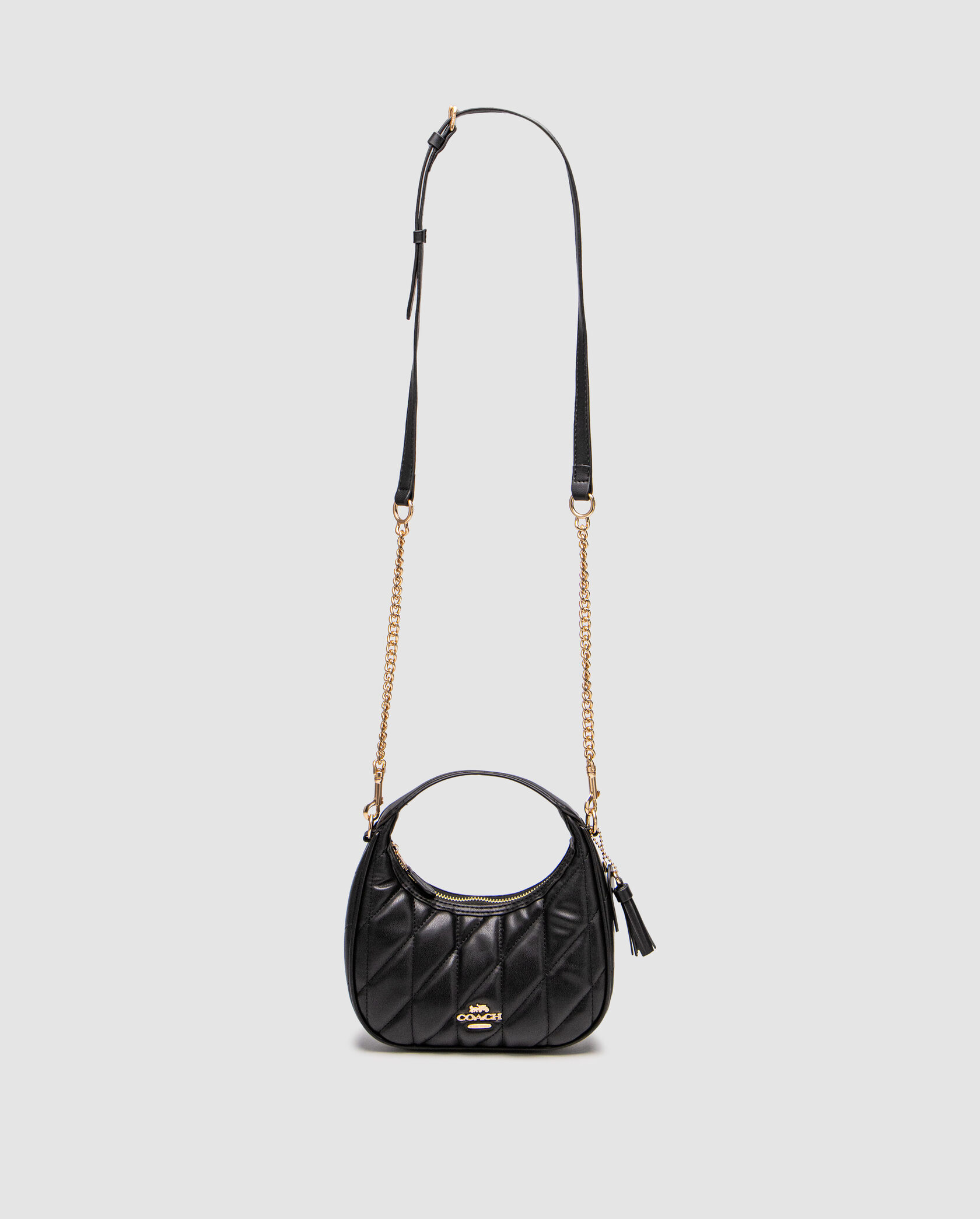 Coach Carmen Mini Crossbody Bag With Quilting Black/Gold - 3