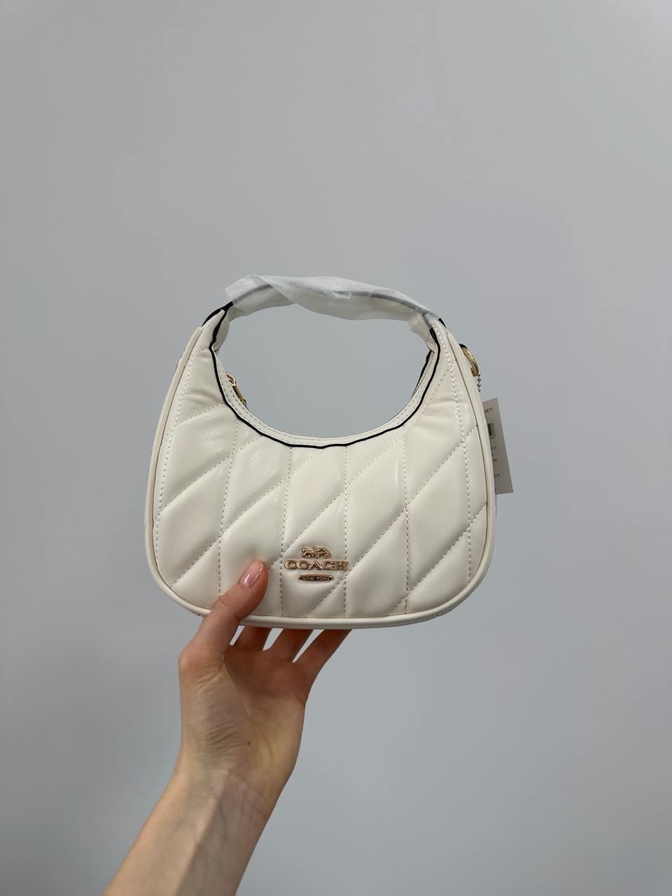 Coach Carmen Mini Crossbody Bag With Quilting White/Gold - 5