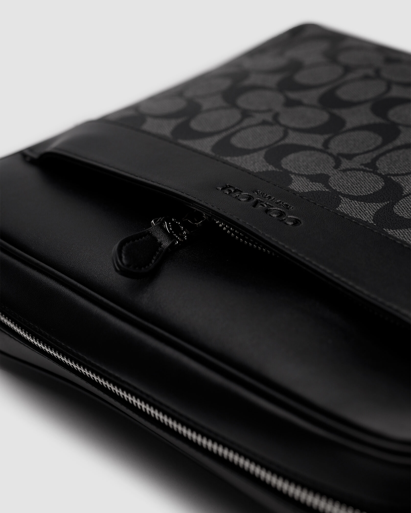 Coach Charles Camera Crossbody Messenger Bag Signature Black - 4