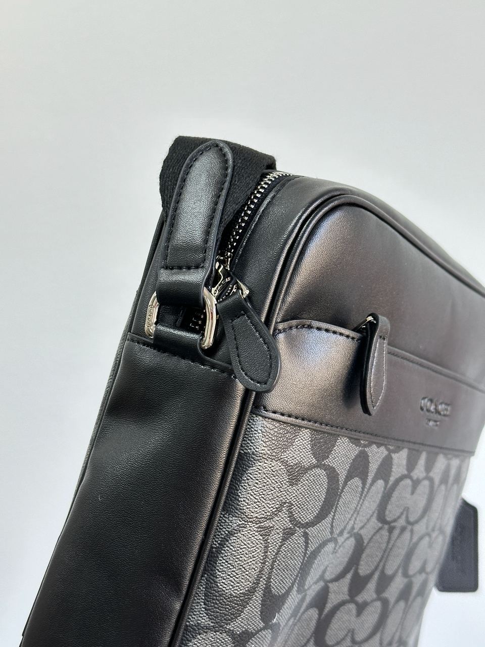 Coach Charles Camera Crossbody Messenger Bag Signature Black - 9