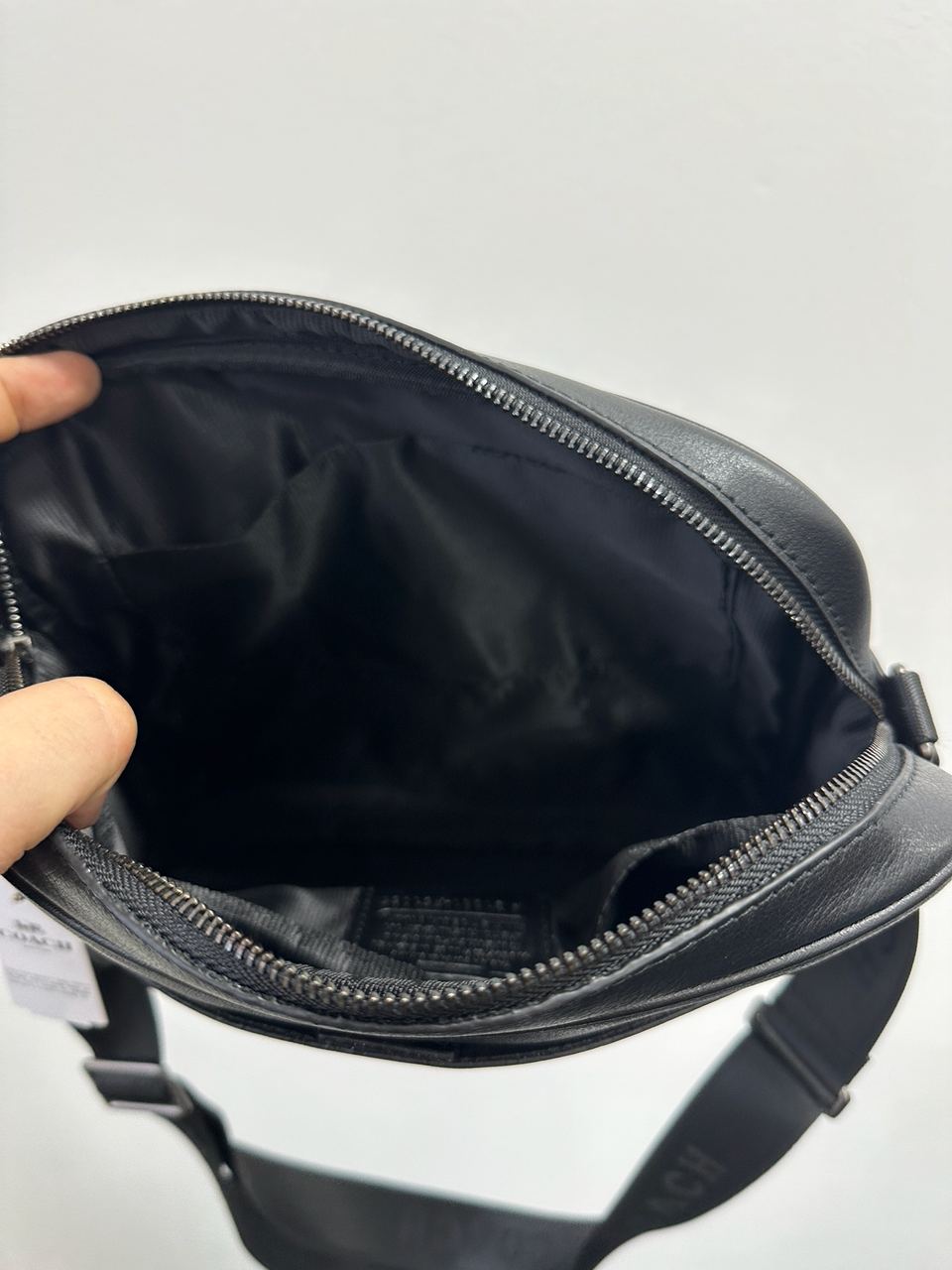 Coach Charles Camera Crossbody Messenger Bag Smooth Skin Black - 13