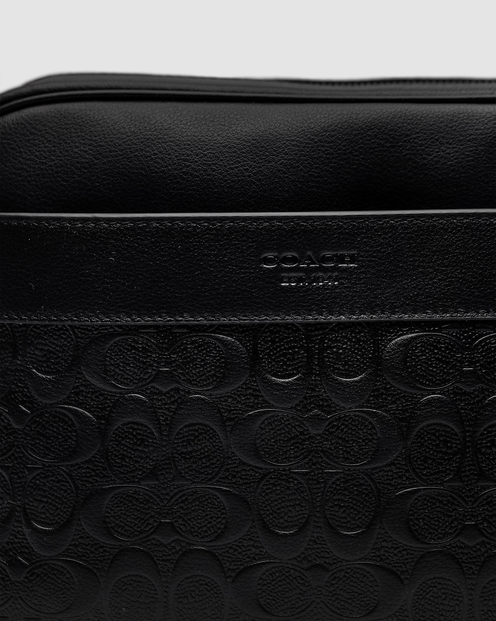 Coach Charles Camera Crossbody Messenger Bag Textured Black - 4