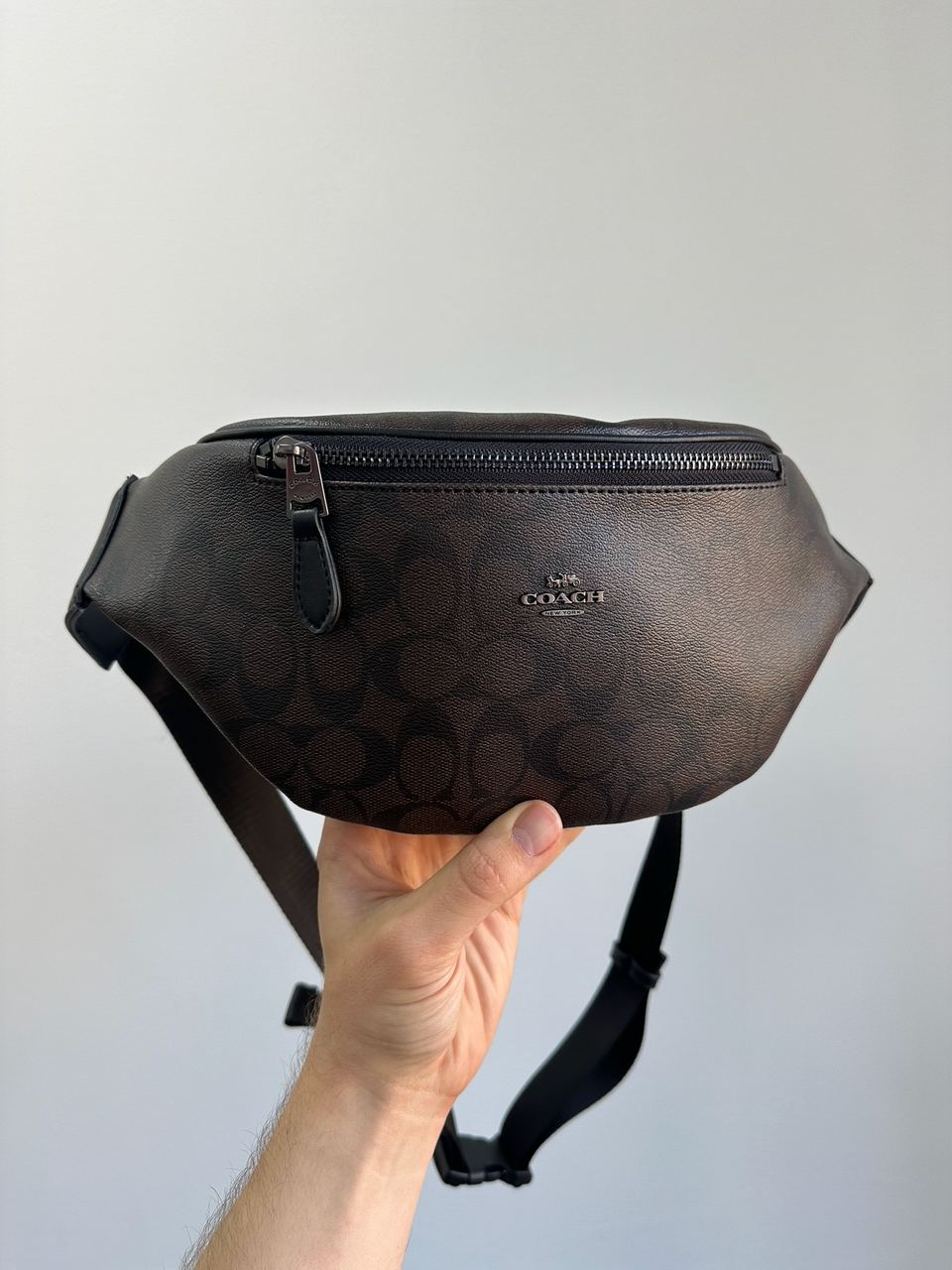 Coach Charter Belt Bag Signature Belt Bag Charcoal Brown - 4