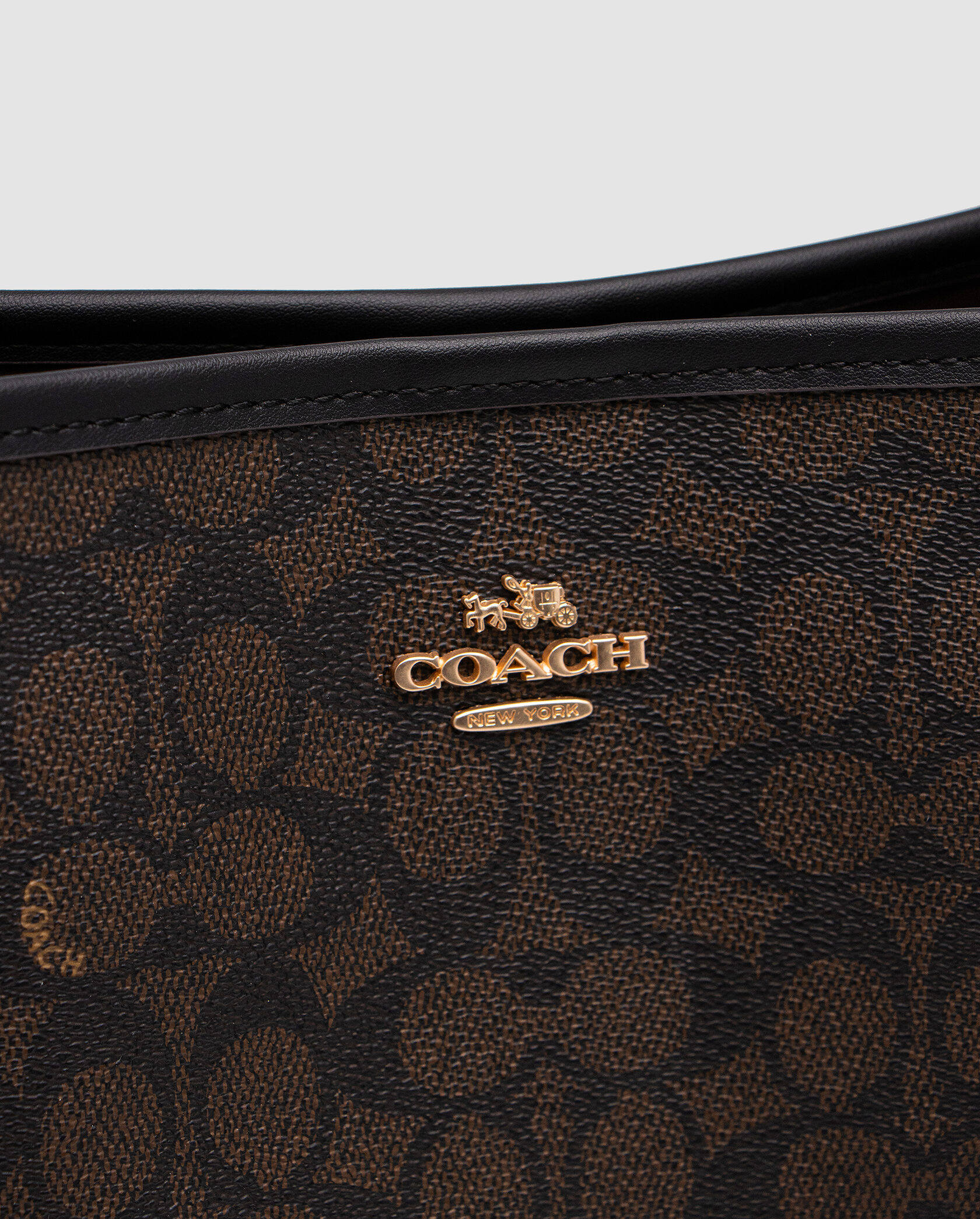 Coach City Bucket Bag In Signature Canvas Brown Black - 4