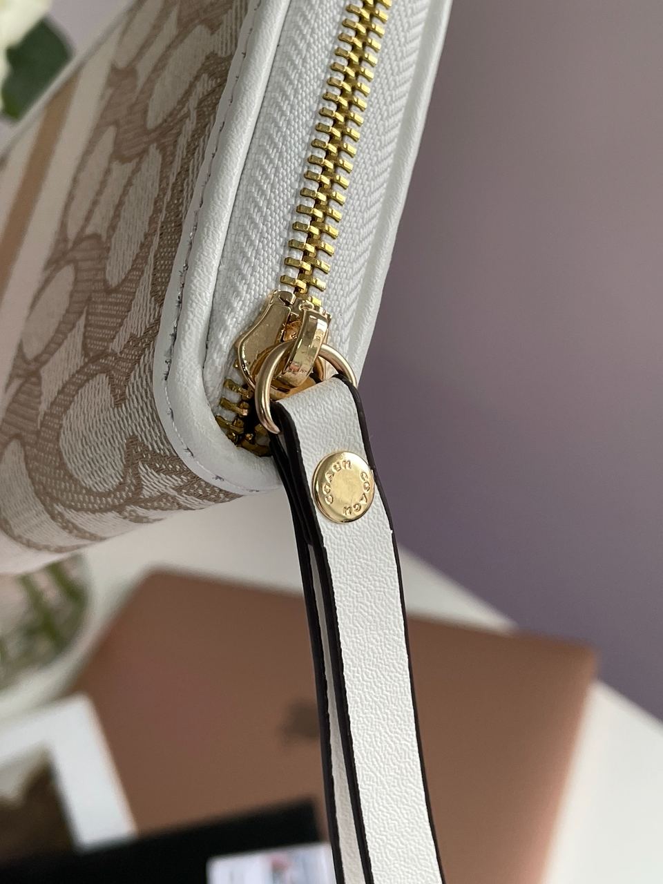 Coach Dempsey Large Wallet In Signature Jacquard Beige - 7