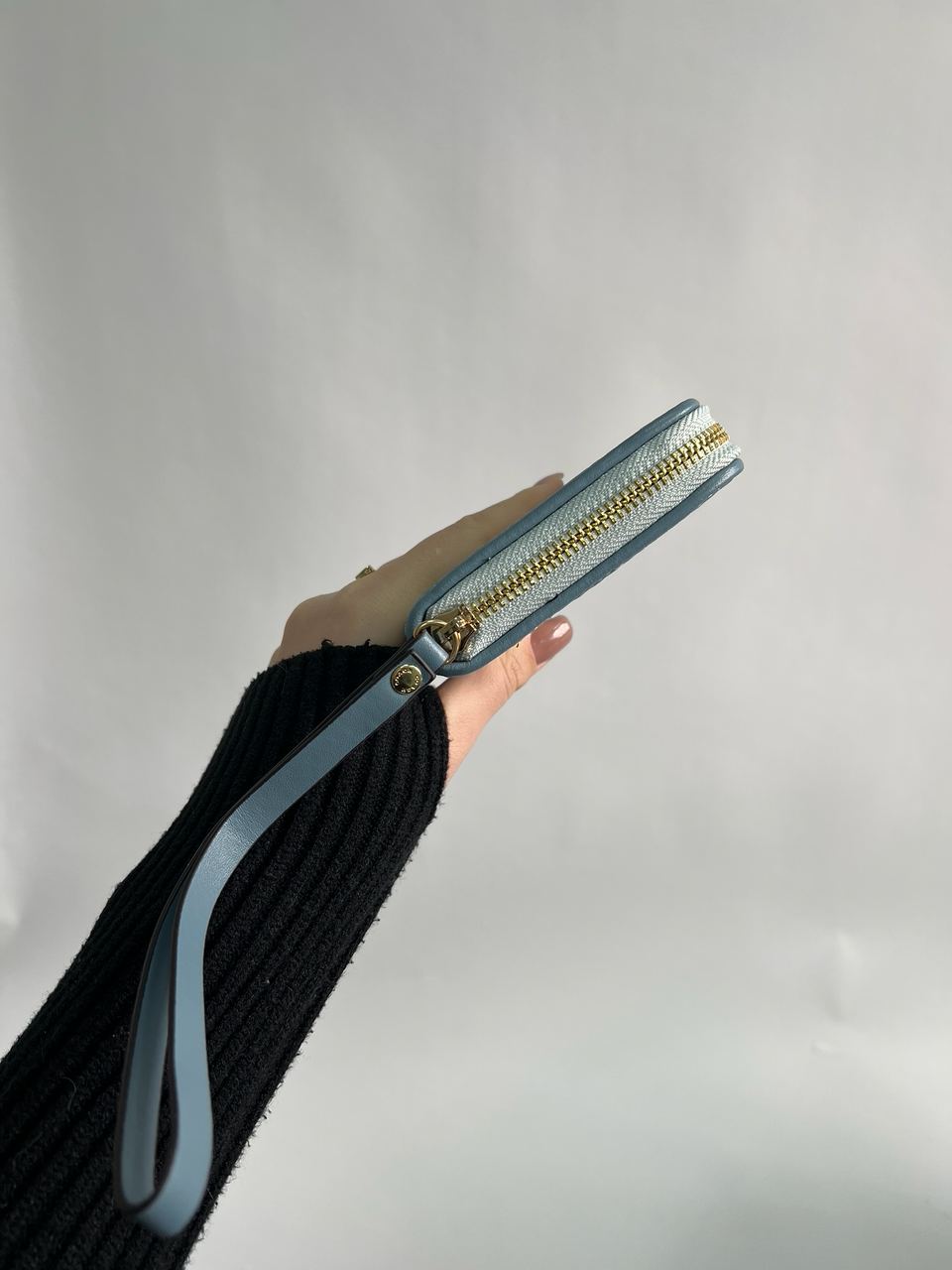 Coach Dempsey Large Wallet In Signature Jacquard Blue - 12