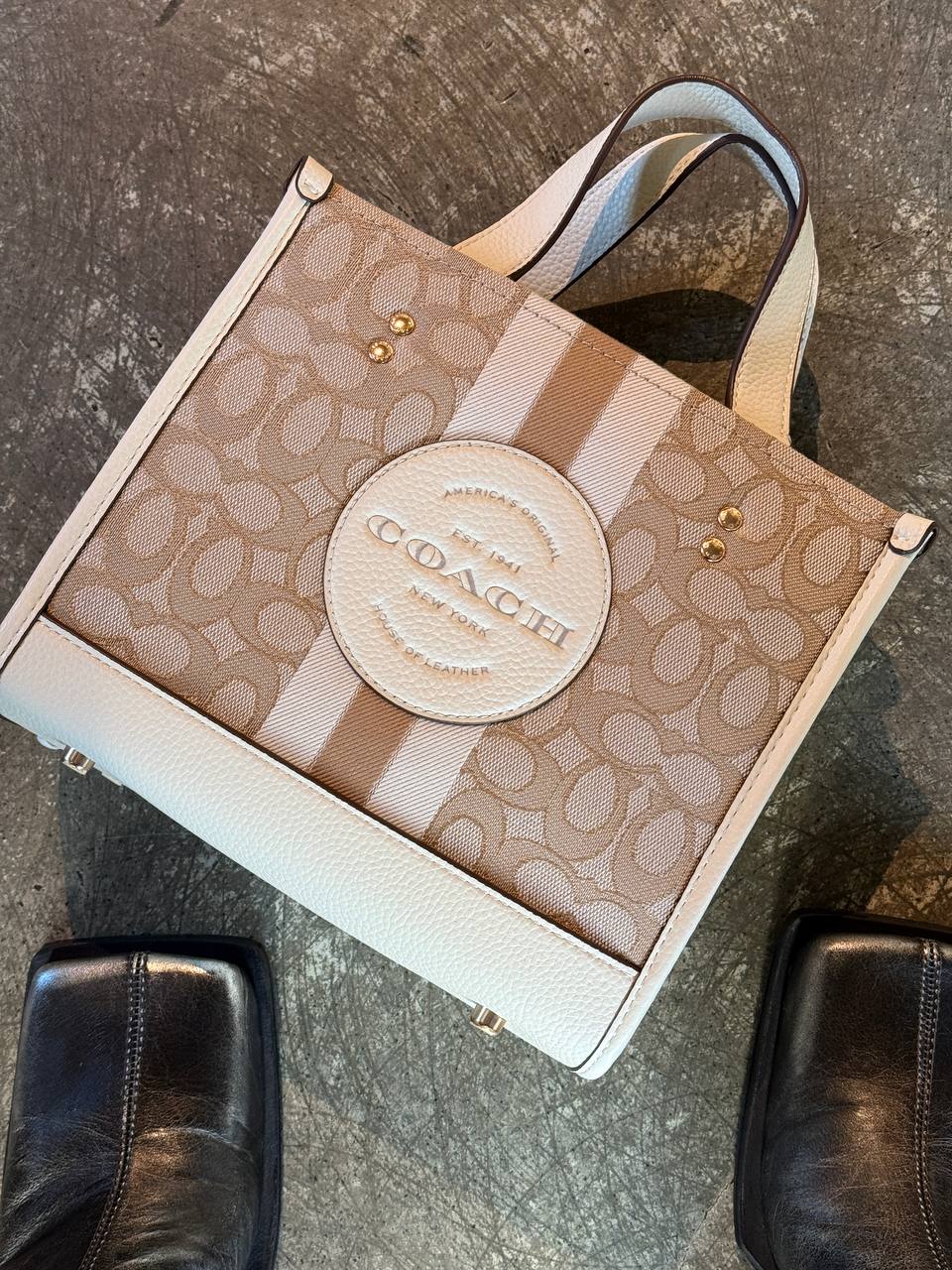Coach Dempsey Tote 22 In Signature Jacquard With Stripe And Coach Badge - 2
