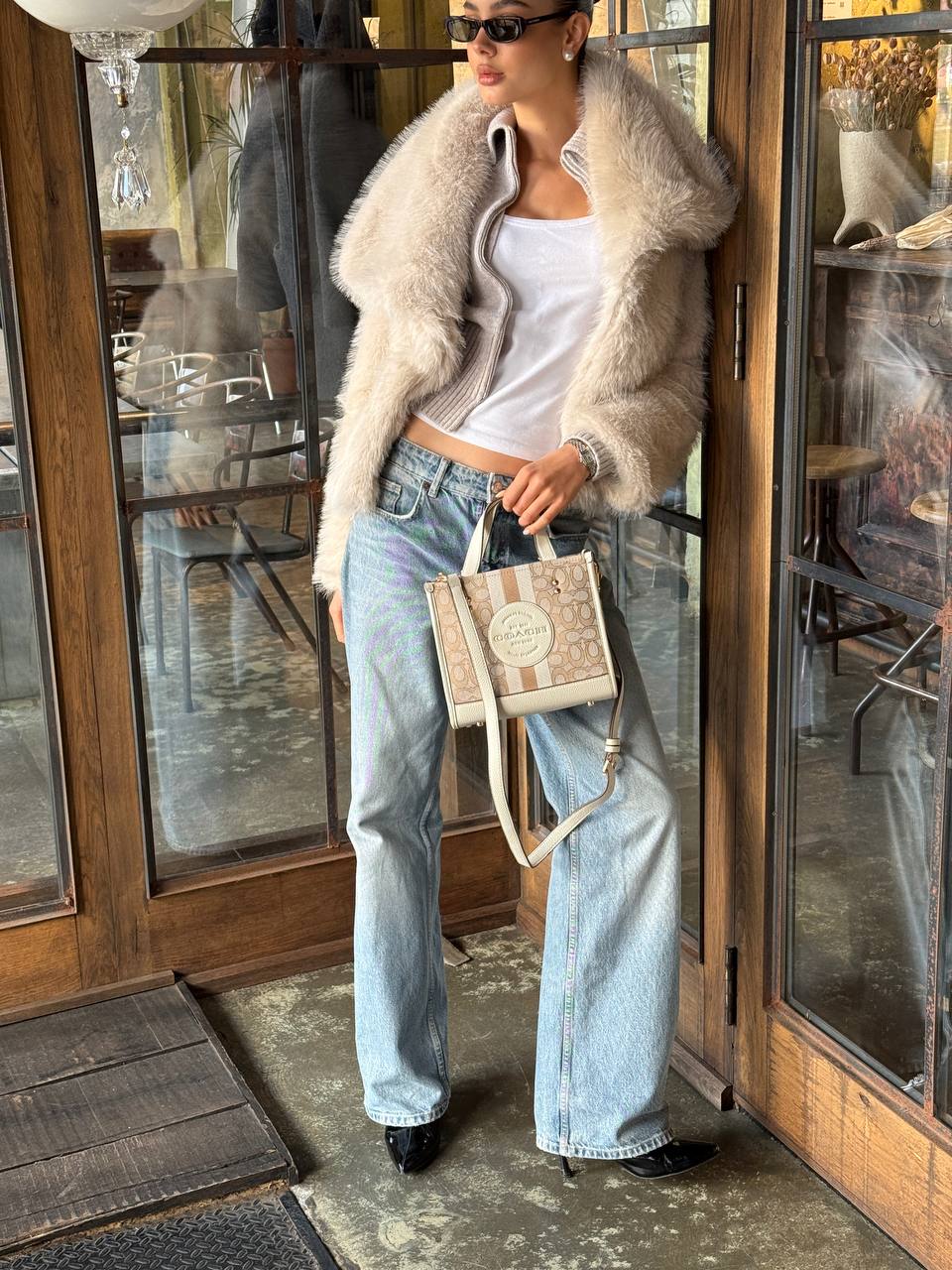 Coach Dempsey Tote 22 In Signature Jacquard With Stripe And Coach Badge - 6