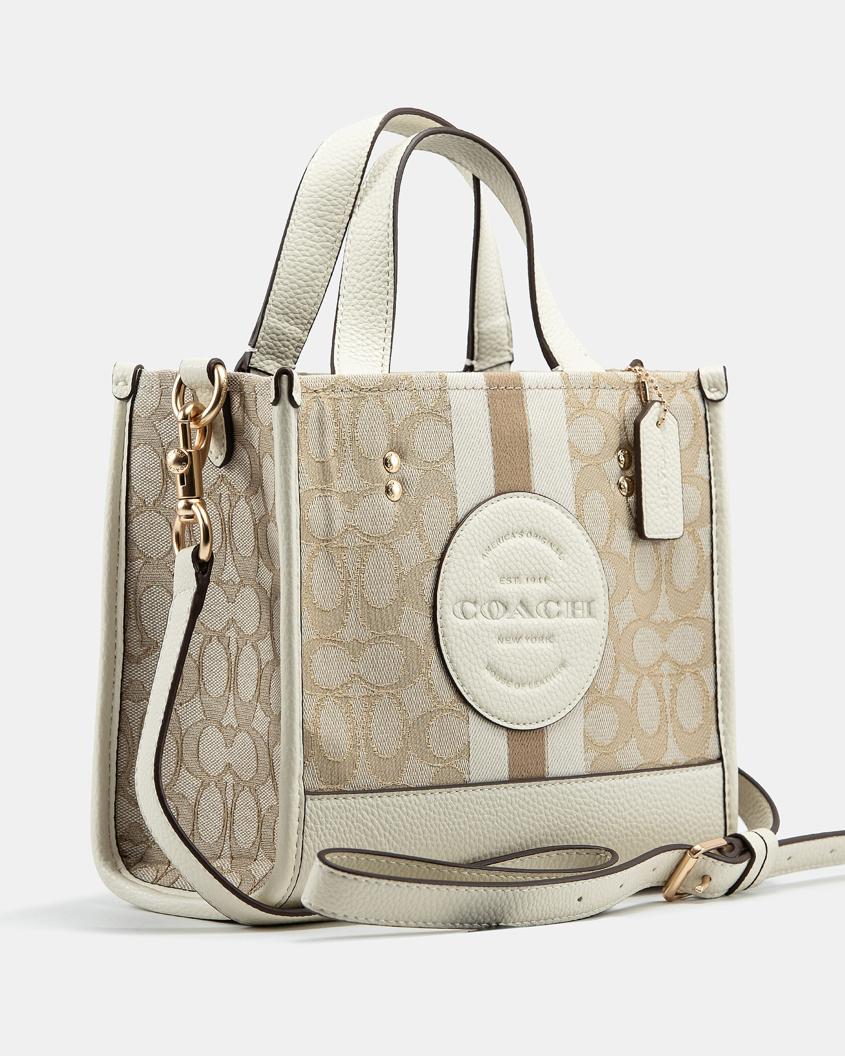 Coach Dempsey Tote 22 In Signature Jacquard With Stripe - 5