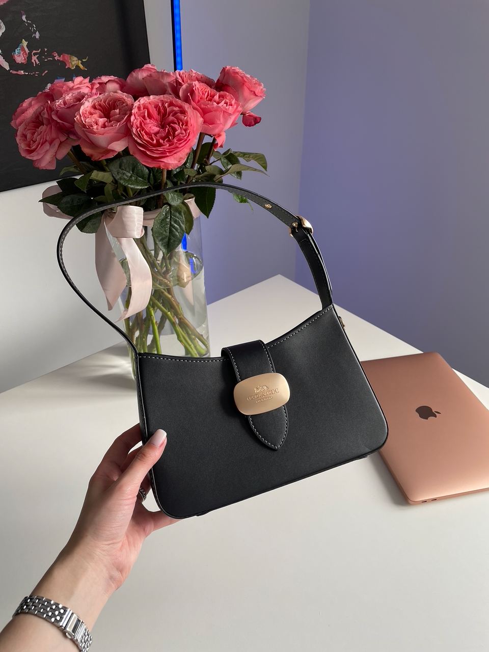 Coach Eliza Shoulder Bag In Black - 7