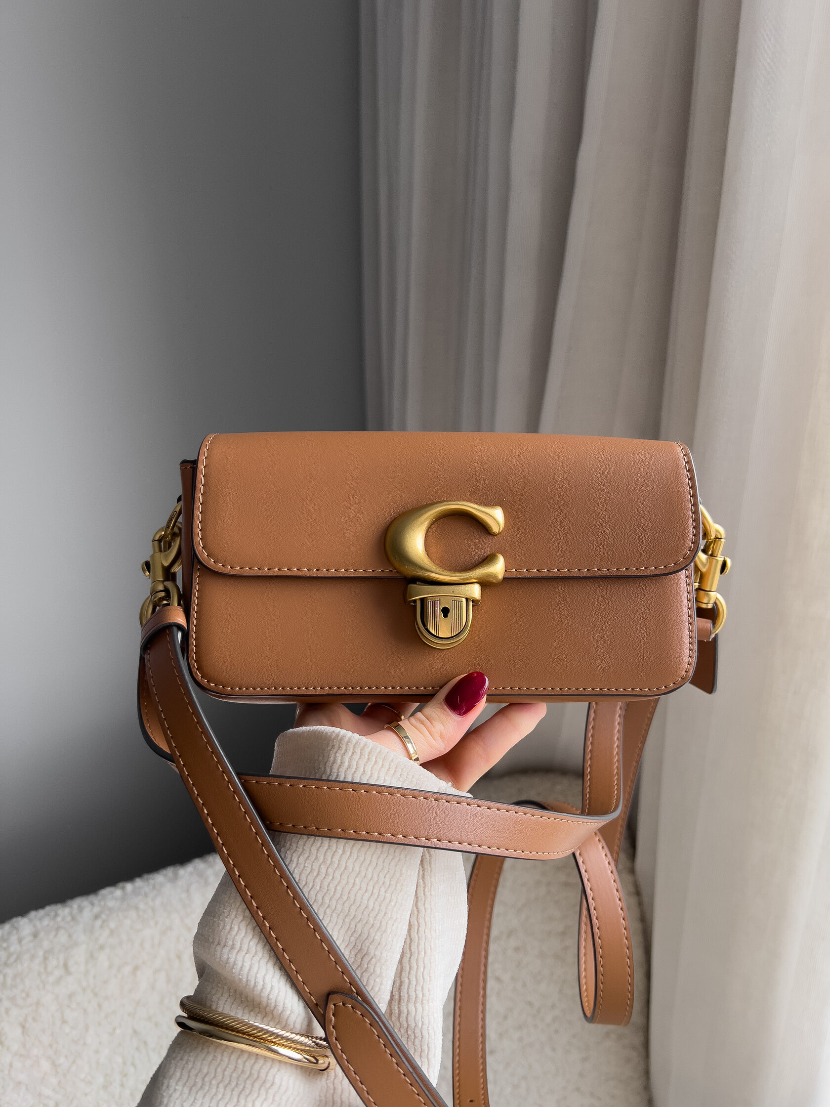 Coach Glovetanned Leather Studio Baguette Bag Light Caramel - 10