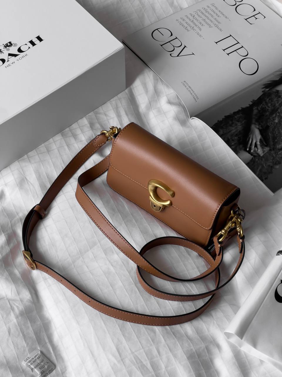 Coach Glovetanned Leather Studio Baguette Bag Light Caramel - 5