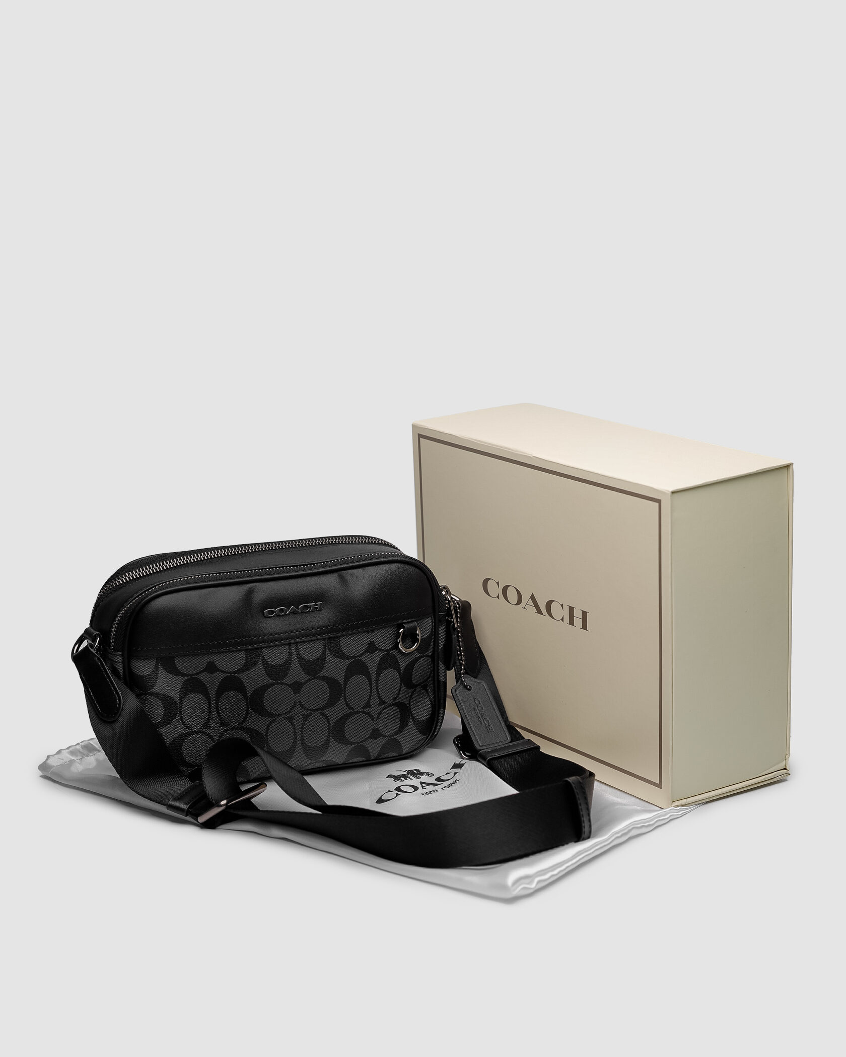 Coach Graham Crossbody With Signature Canvas Blue - 2