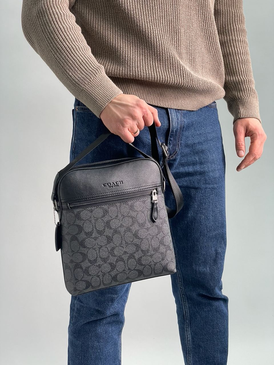 Coach Houston Flight Bag In Signature Canvas Grey - 6