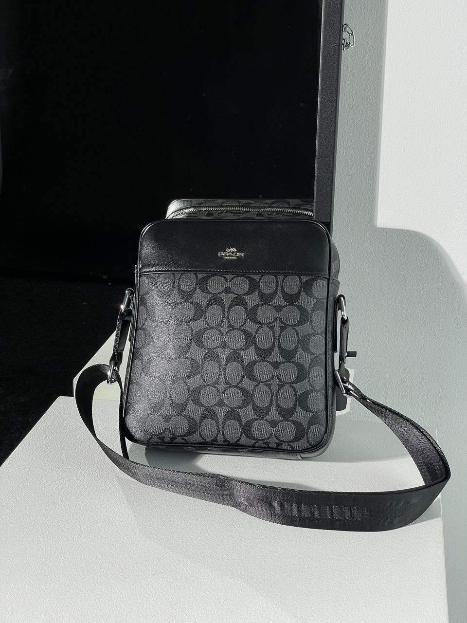 Coach Houston Flight Bag In Signature Canvas Grey - 3