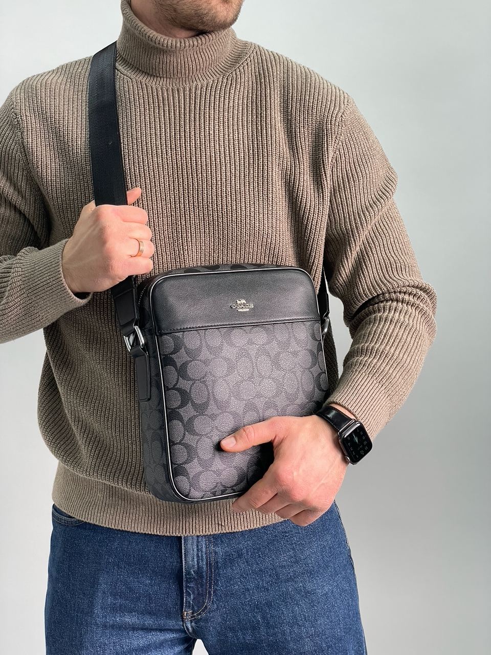 Coach Houston Flight Bag In Signature Canvas Grey - 4