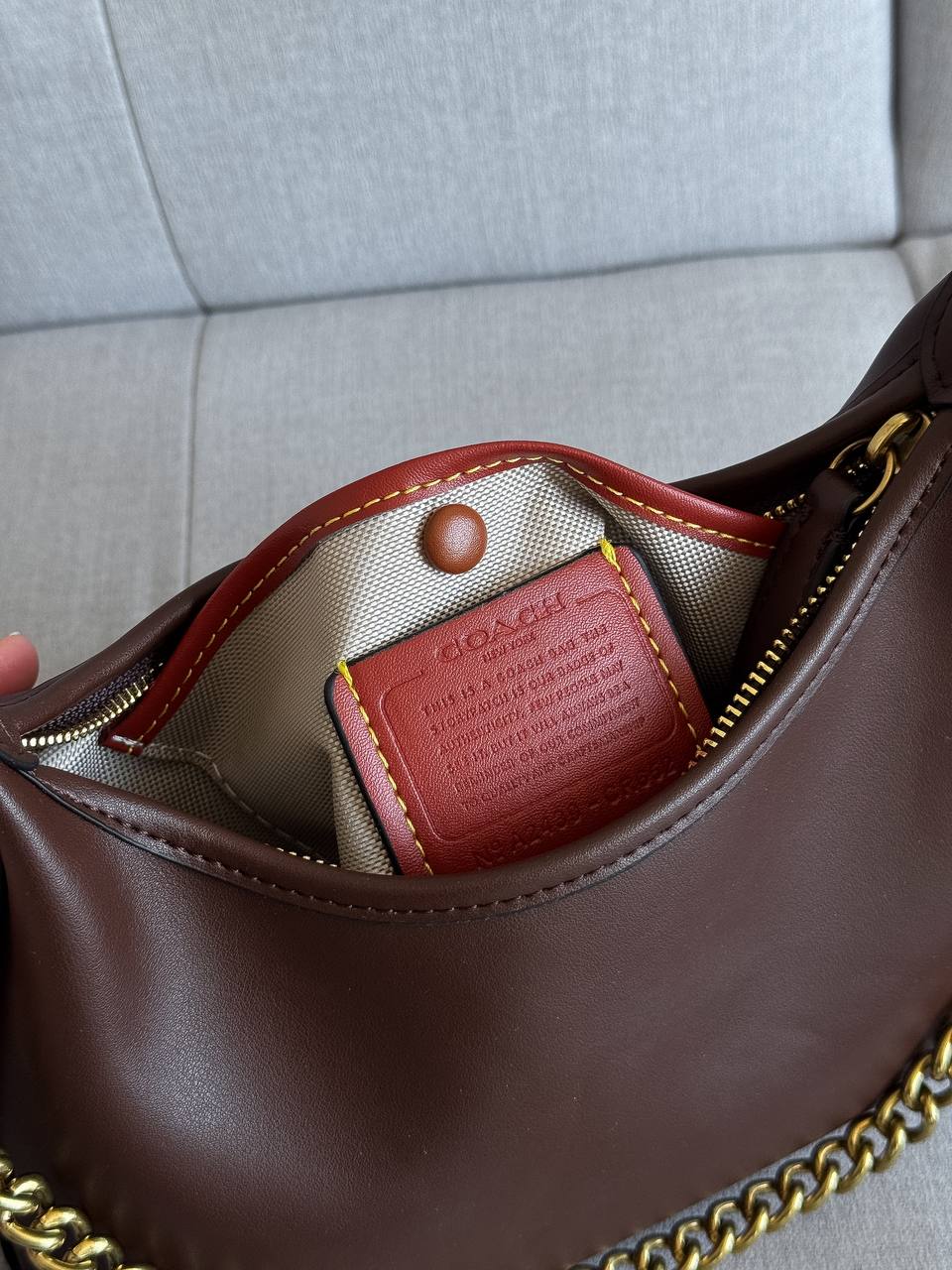 Coach Juliet Shoulder Bag Brown Smooth Leather - 15