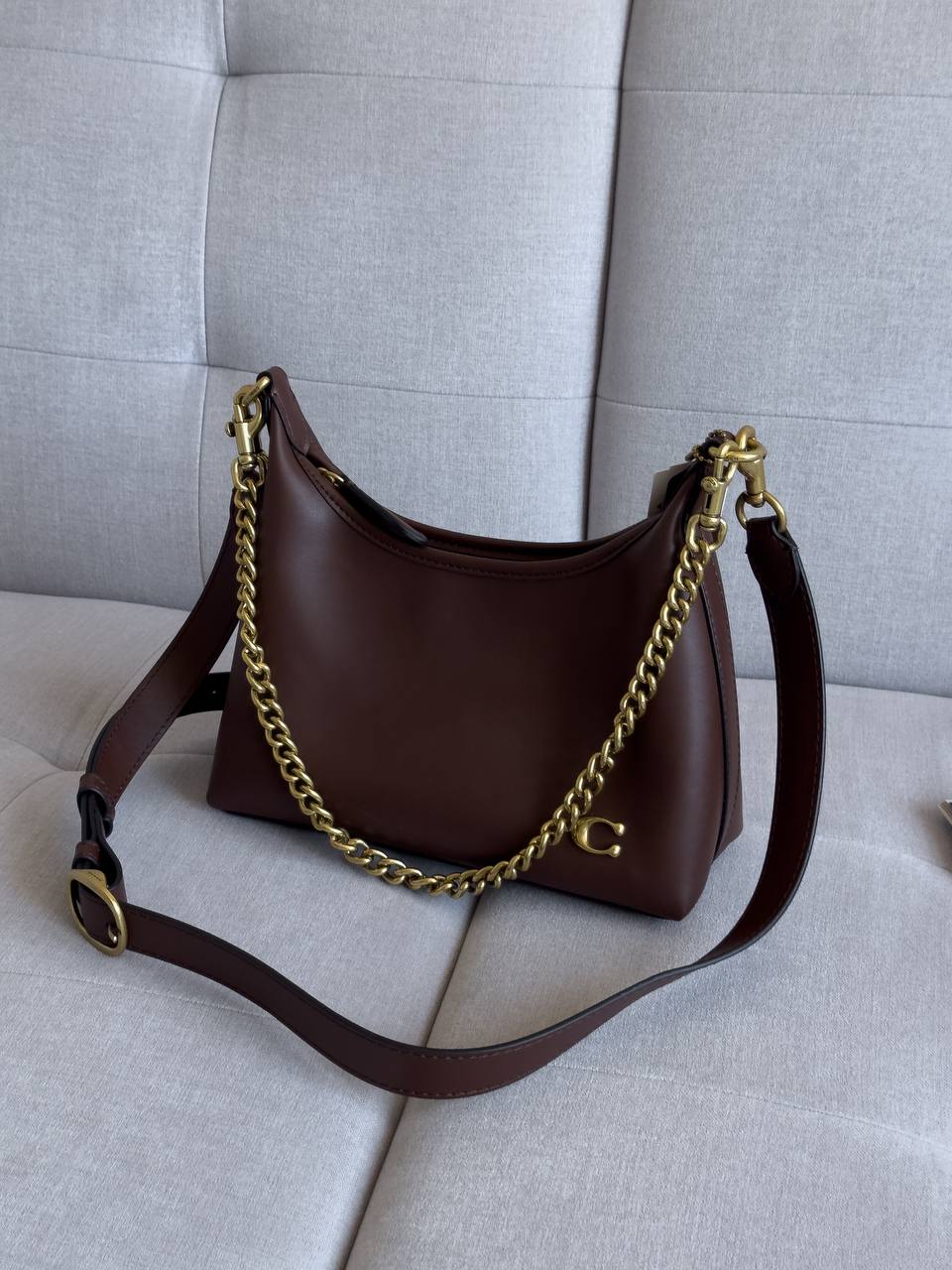 Coach Juliet Shoulder Bag Brown Smooth Leather - 6