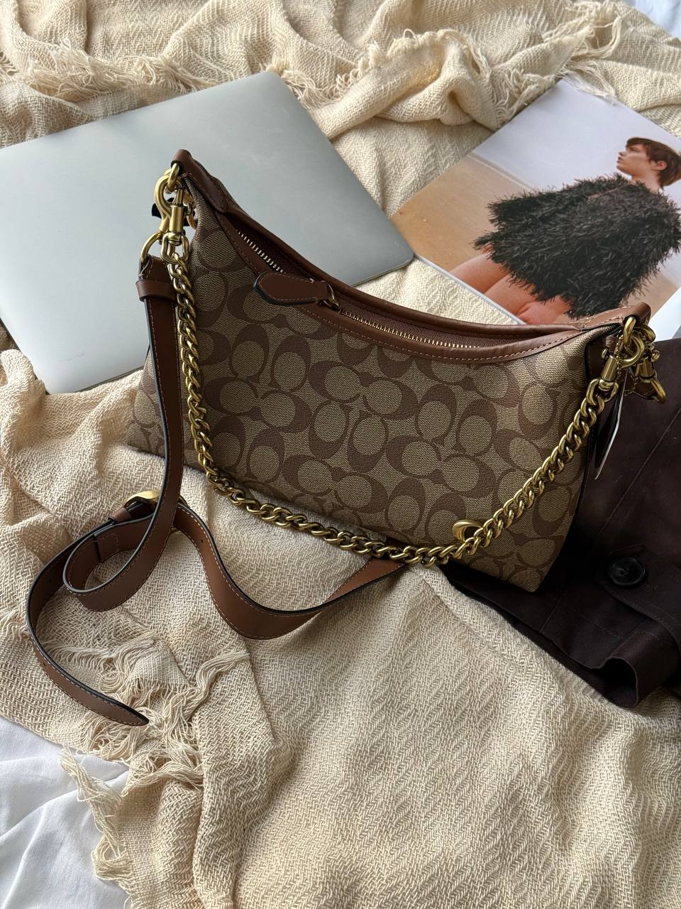 Coach Juliet Shoulder Bag Signature Canvas Beige - 7