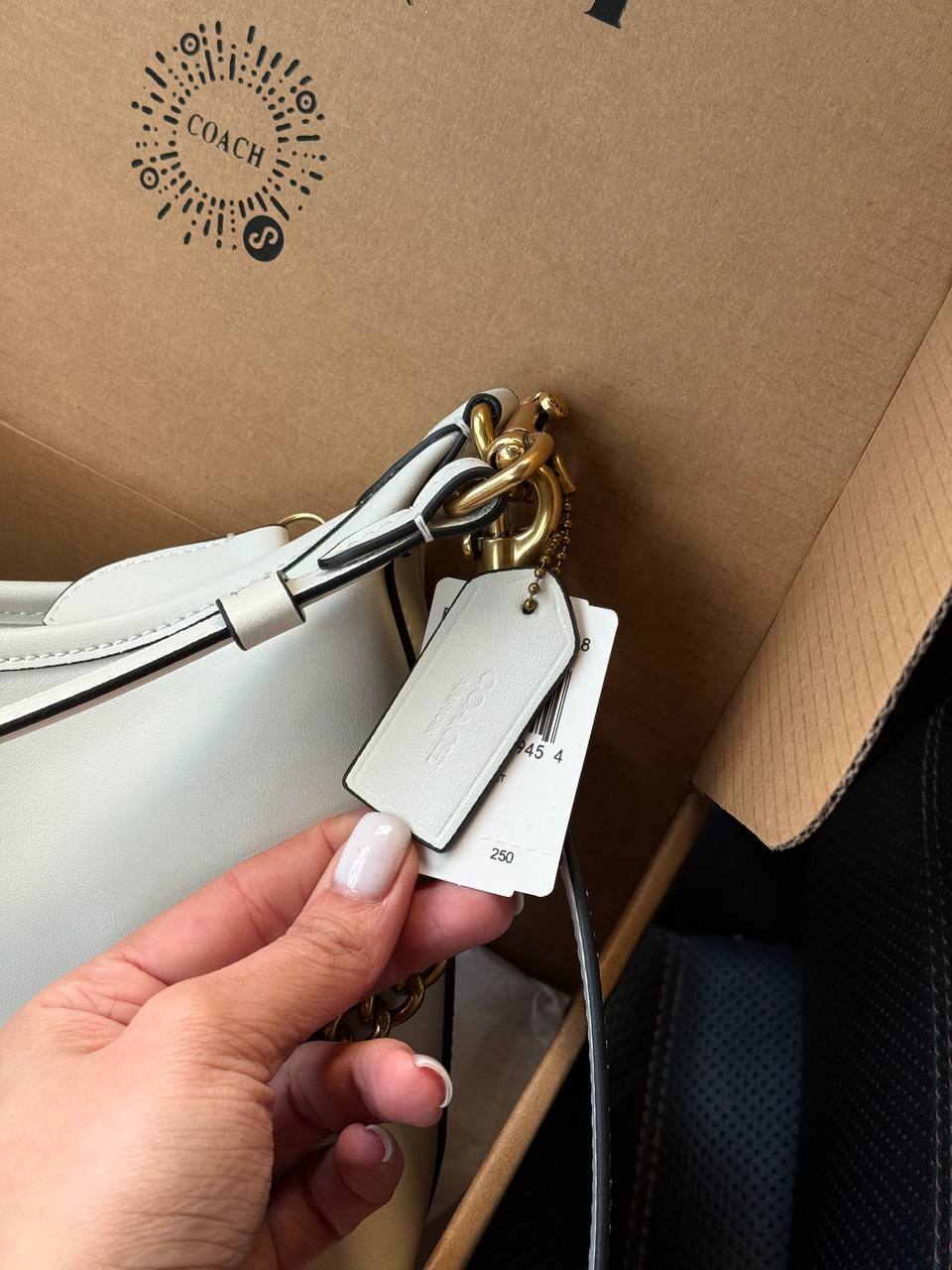 Coach Juliet Shoulder Bag White Smooth Leather - 8