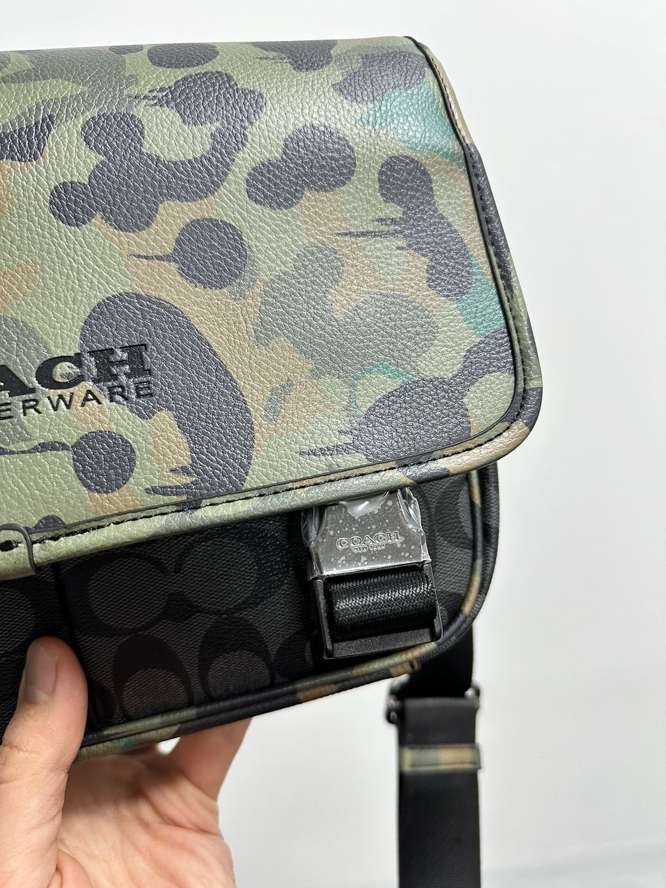 Coach Khaki &amp; Black League Hybrid Messenger Bag In Charcoal Mul - 11