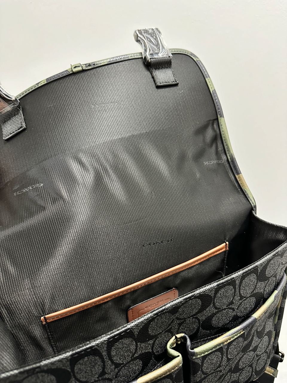 Coach Khaki &amp; Black League Hybrid Messenger Bag In Charcoal Mul - 18