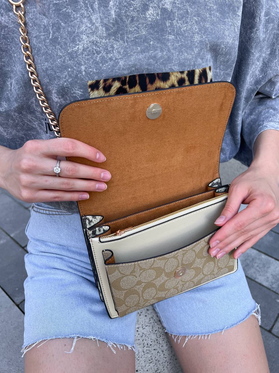 Coach Klare Crossbody Bag in Signature Canvas Khaki Multi - 20