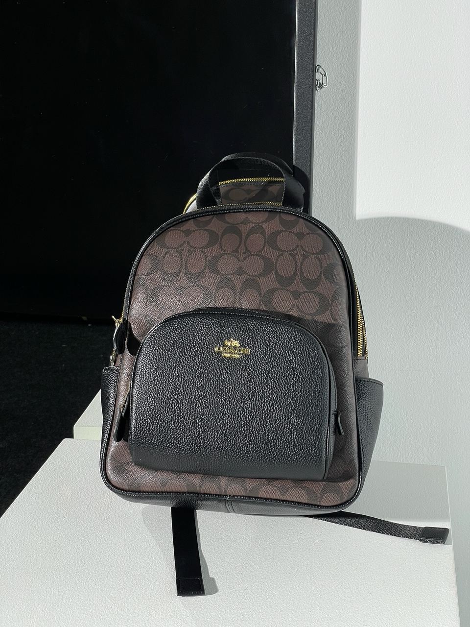 Coach Large Court Backpack In Signature Canvas in Brown/Black - 2