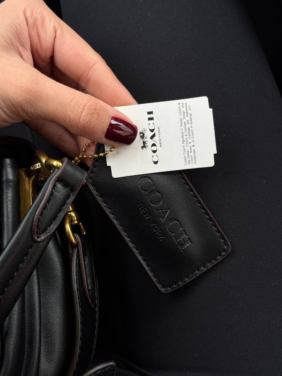 Coach Leather Covered C Closure Puffy Tabby Shoulder Bag Black - 11