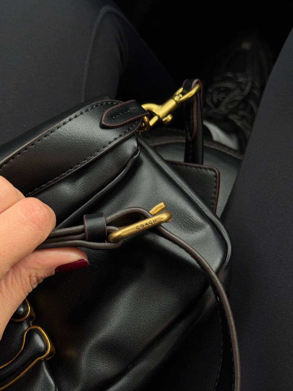 Coach Leather Covered C Closure Puffy Tabby Shoulder Bag Black - 18