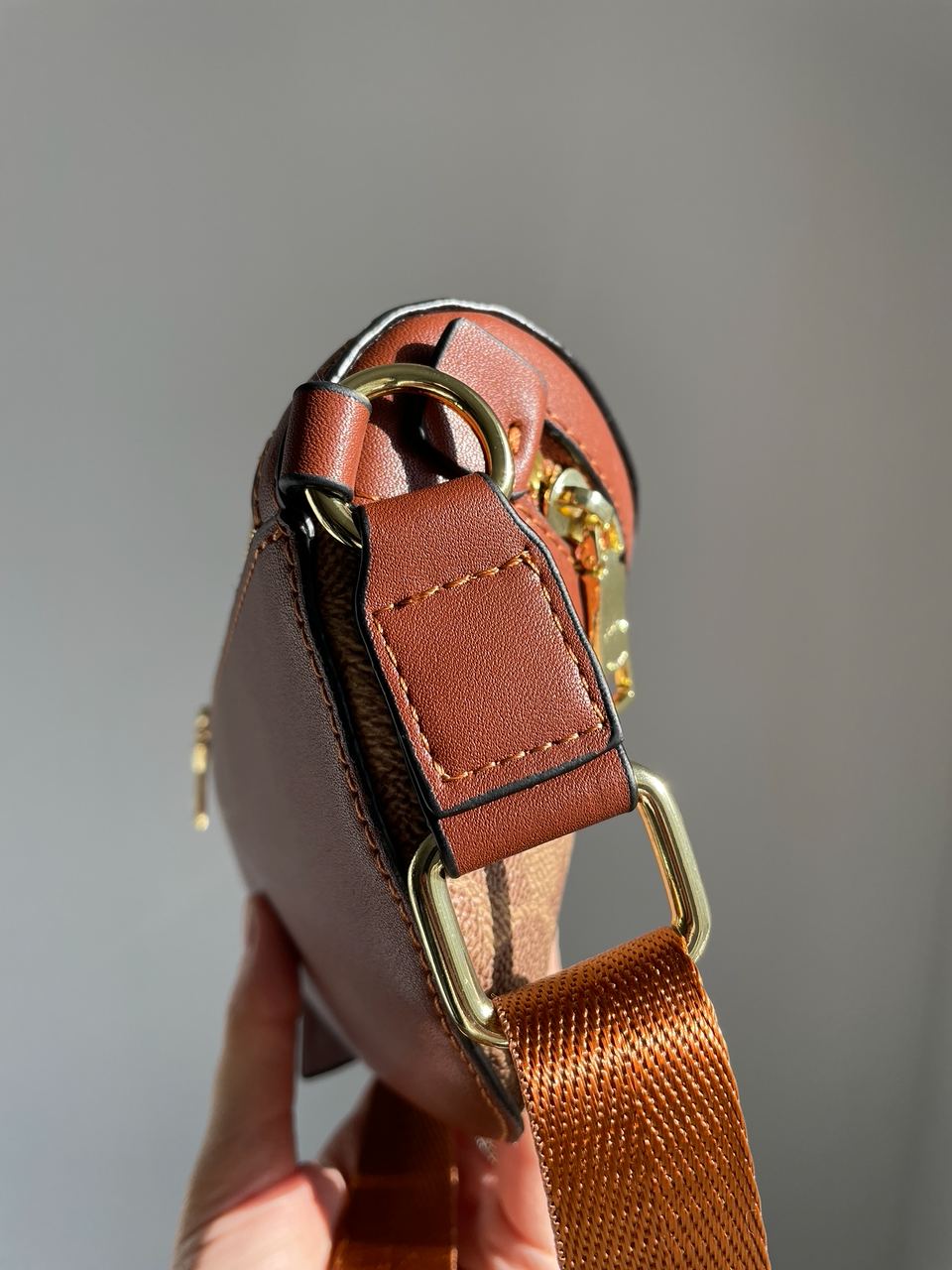 Coach Leather Signature Belt Bag, Tan/Rust - 20