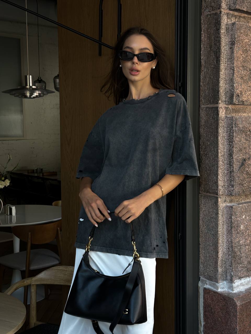 Coach May Shoulder Bag In Leather Black/Gold - 12